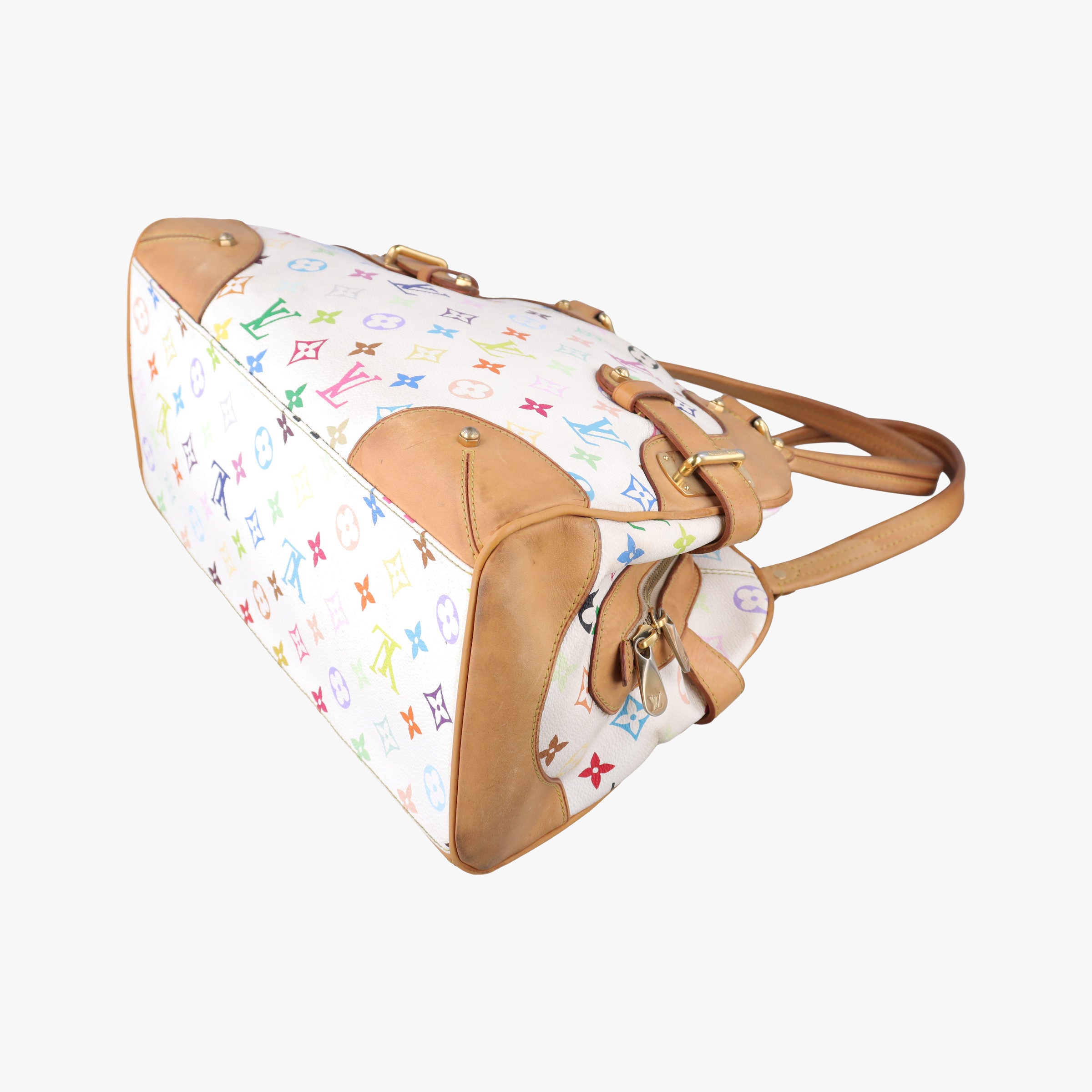 Pre-owned Louis Vuitton CLAUDIA white Monogram Multicolor M40193 handbag | stylenewstar