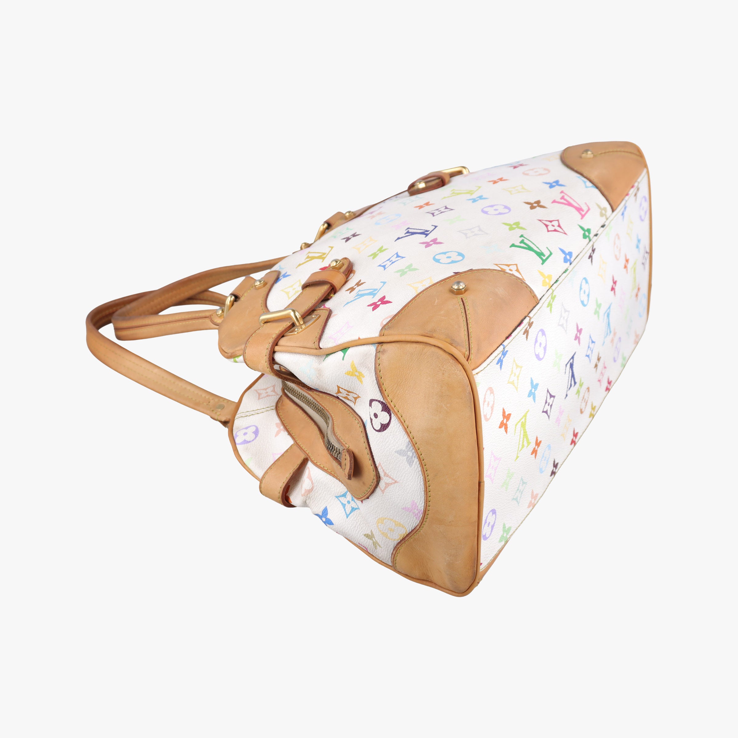Pre-owned Louis Vuitton CLAUDIA white Monogram Multicolor M40193 handbag | stylenewstar