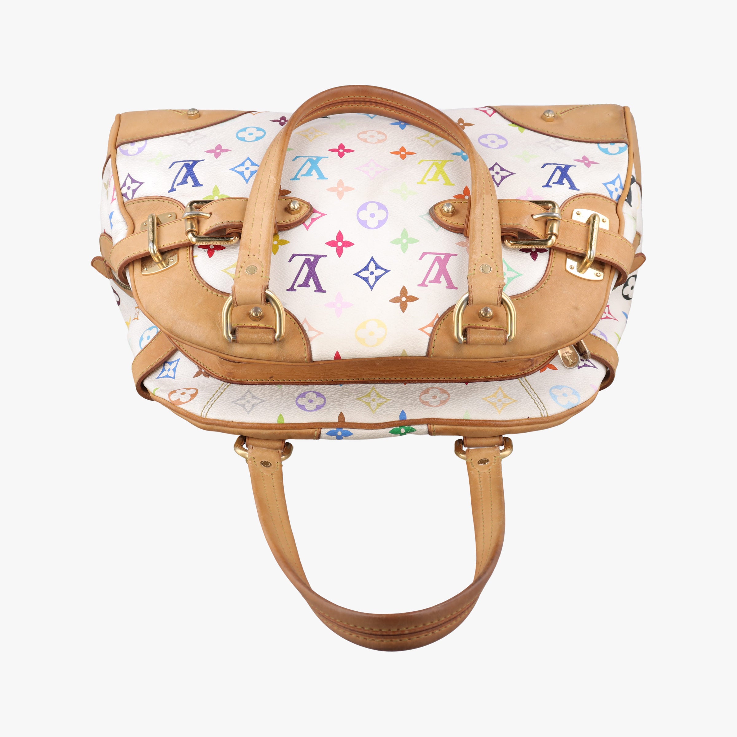 Pre-owned Louis Vuitton CLAUDIA white Monogram Multicolor M40193 handbag | stylenewstar