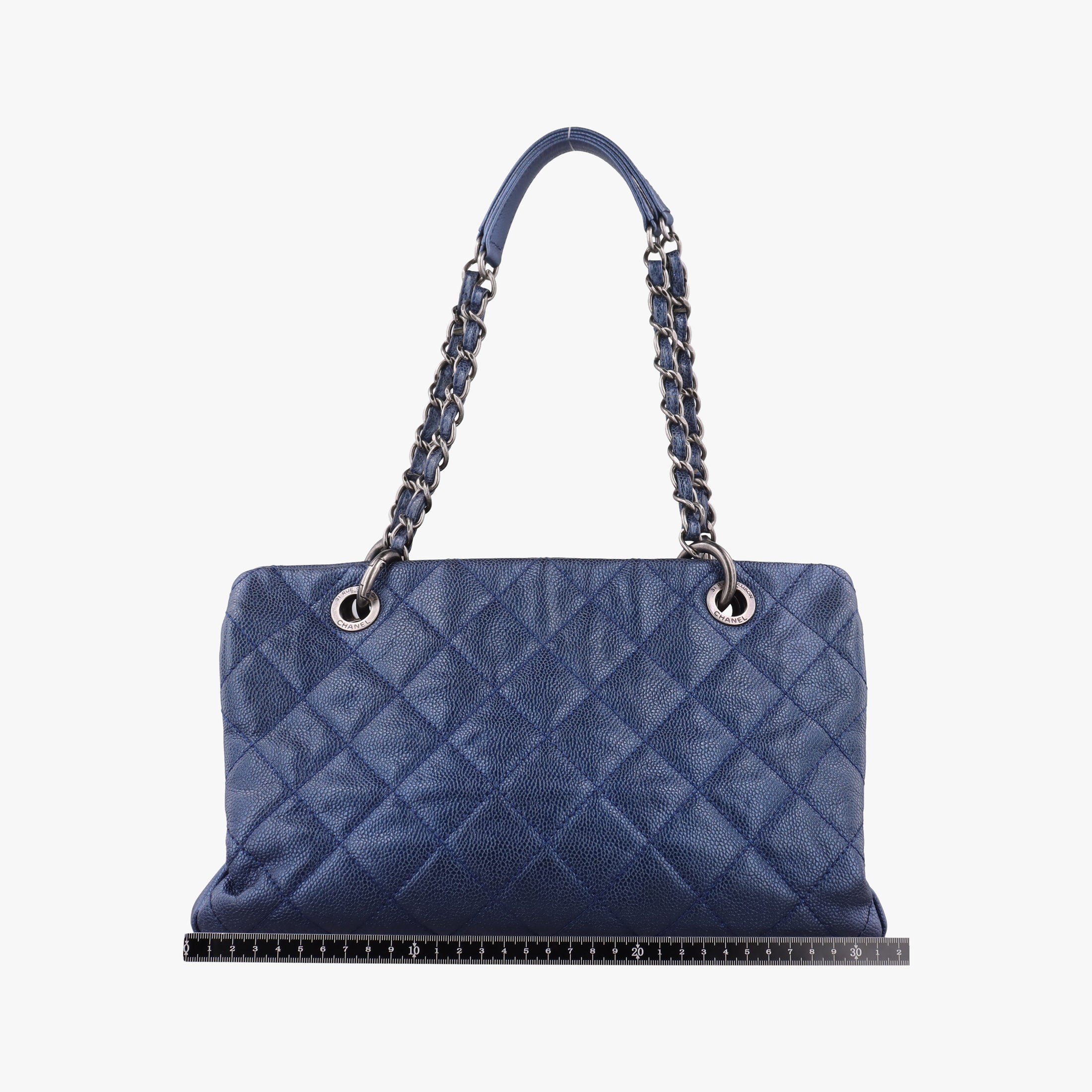 Pre-owned Chanel Matelasse Cocomark Blue Caviar Leather A67413 shoulderbag | stylenewstar