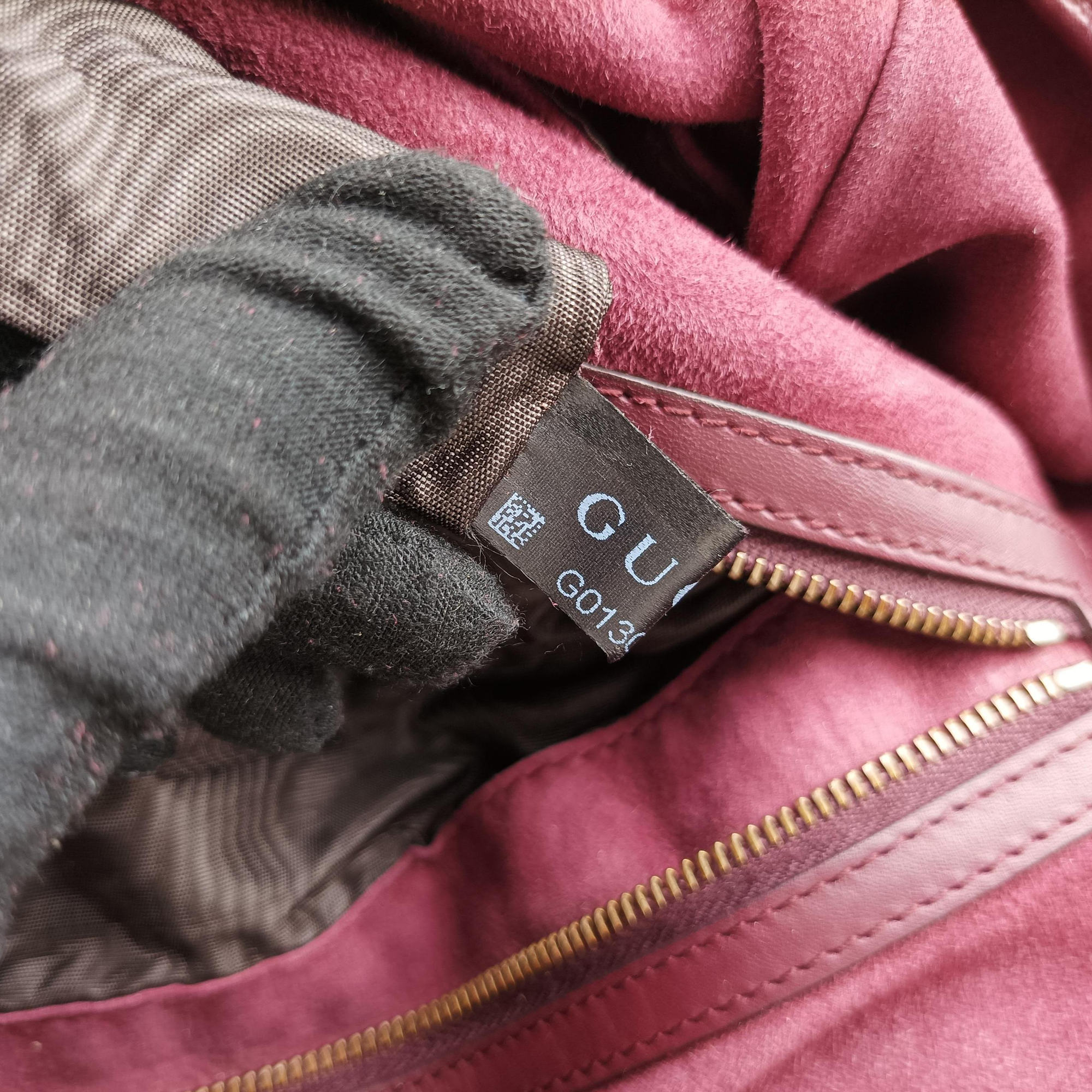 Secondhand Gucci Stirrup Exotic Horsebit Burgundy ponyhair 296855 handbag | stylenewstar