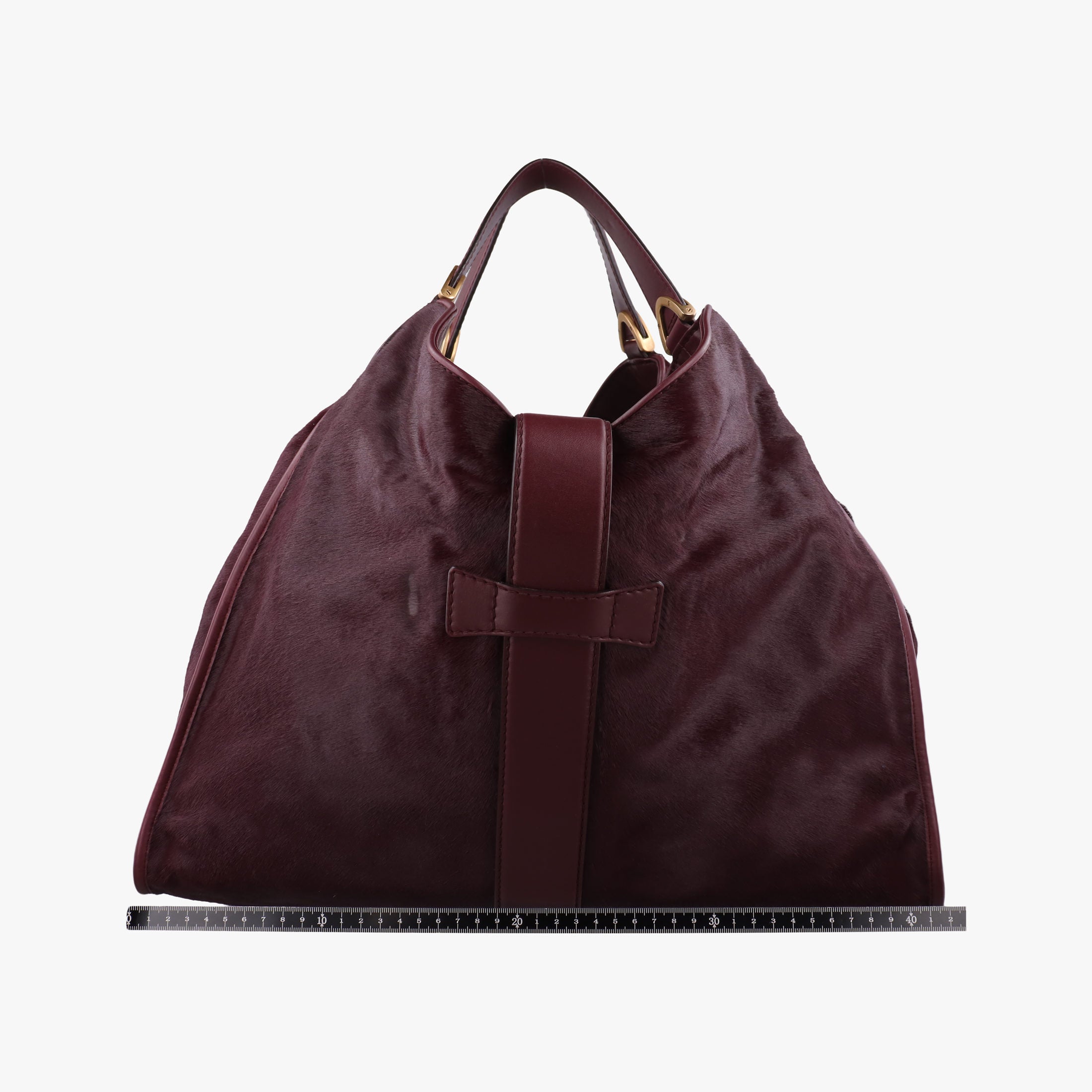 Secondhand Gucci Stirrup Exotic Horsebit Burgundy ponyhair 296855 handbag | stylenewstar
