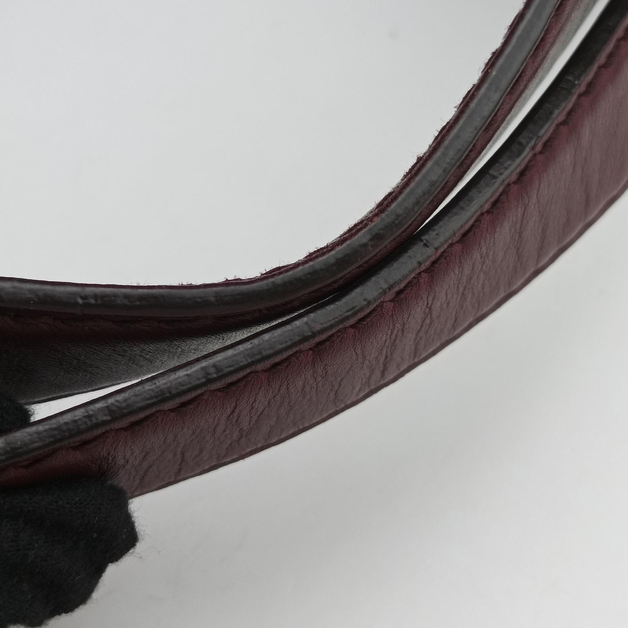 Secondhand Gucci Stirrup Exotic Horsebit Burgundy ponyhair 296855 handbag | stylenewstar