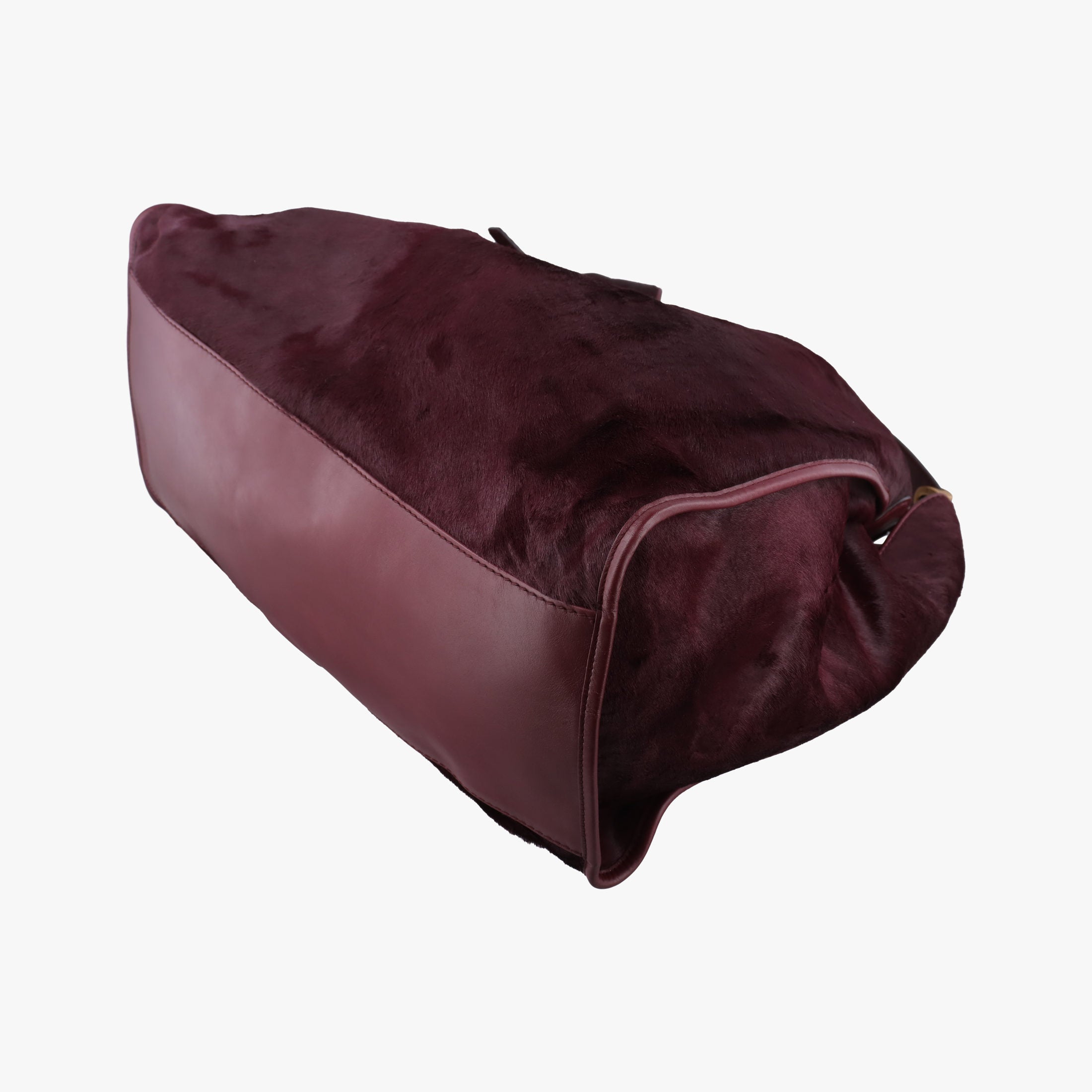 Secondhand Gucci Stirrup Exotic Horsebit Burgundy ponyhair 296855 handbag | stylenewstar