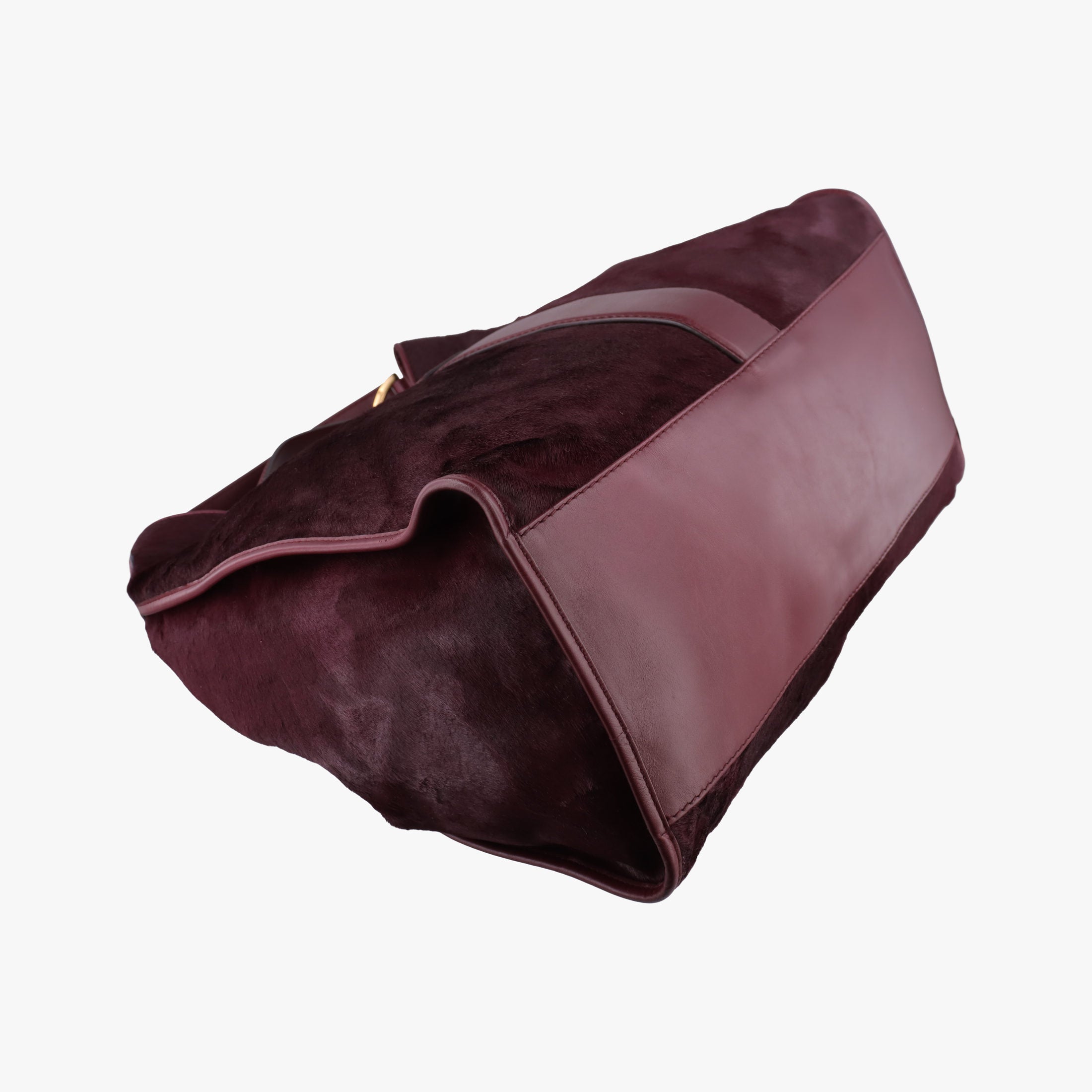 Secondhand Gucci Stirrup Exotic Horsebit Burgundy ponyhair 296855 handbag | stylenewstar