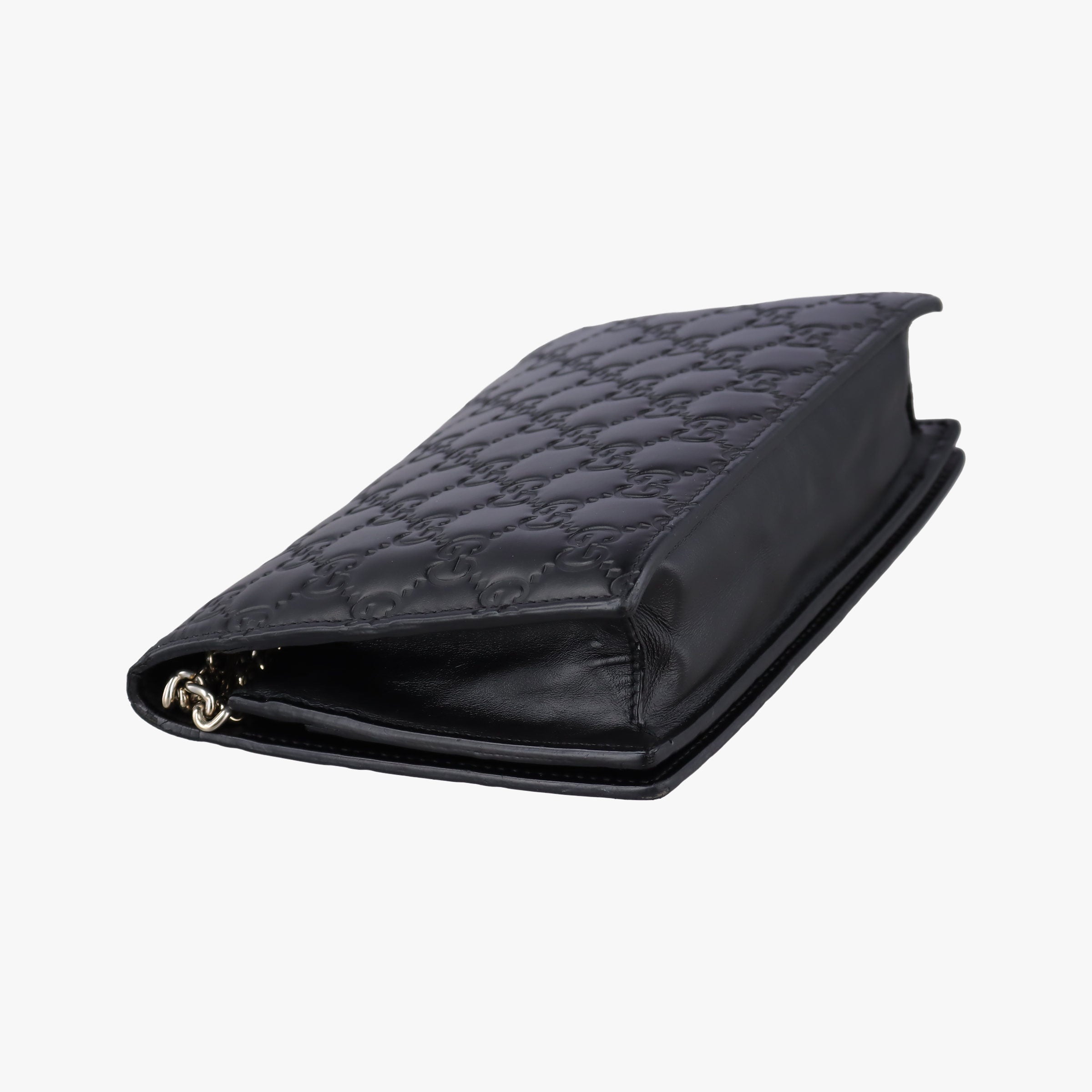 Pre-owned Gucci Guccissima Signature Bowy Black Leather 431408 shoulderbag | stylenewstar