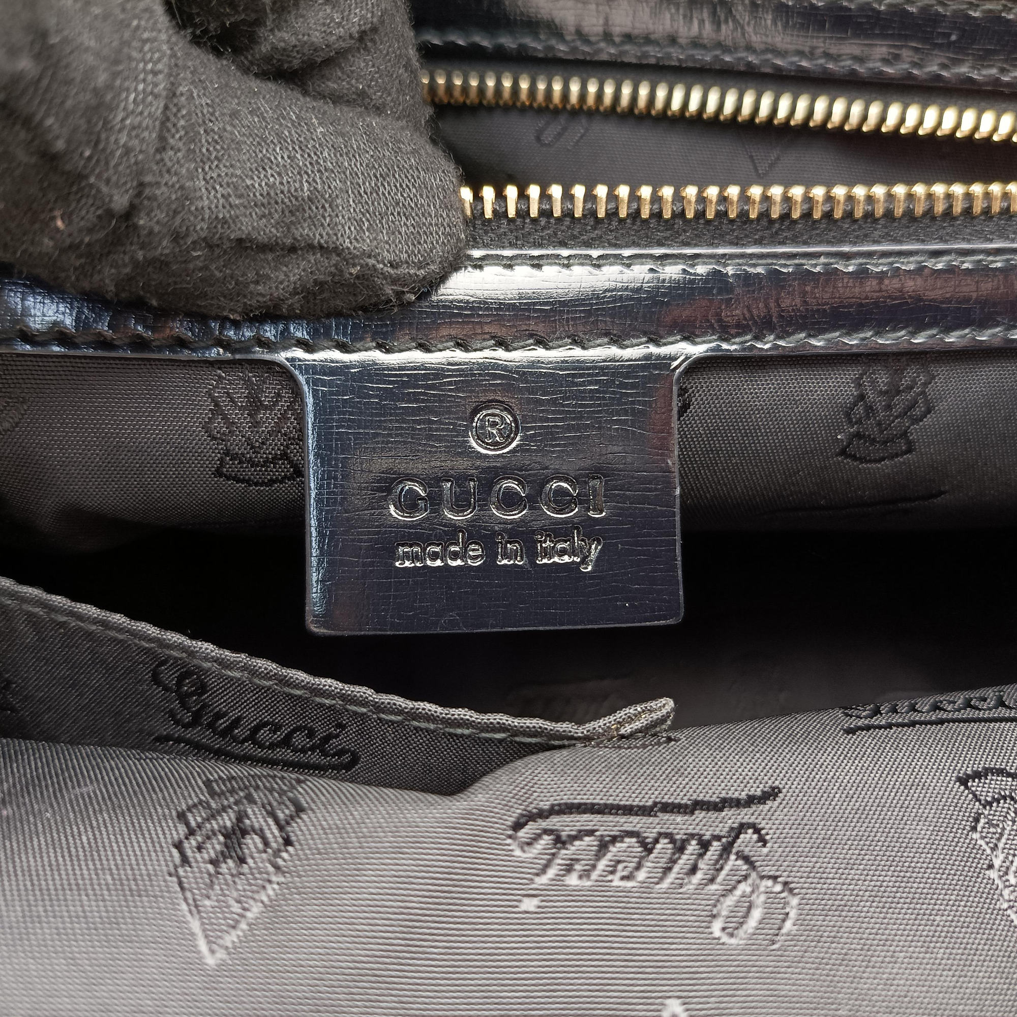 Pre-owned Gucci Bamboo Pop Black Patent 189872 handbag | stylenewstar