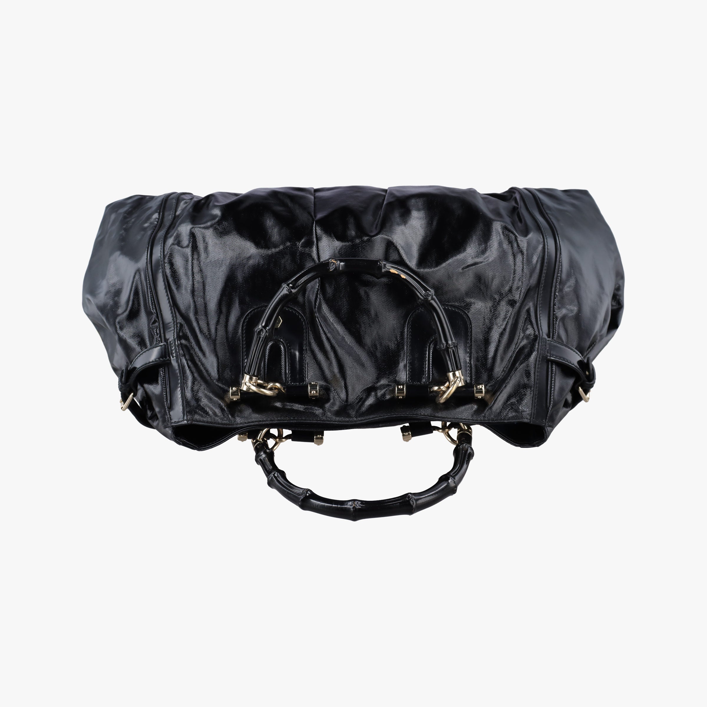 Pre-owned Gucci Bamboo Pop Black Patent 189872 handbag | stylenewstar