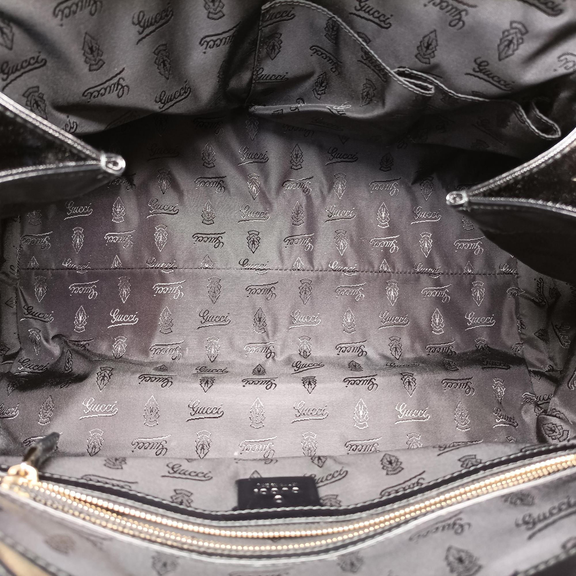 Pre-owned Gucci Bamboo Pop Black Patent 189872 handbag | stylenewstar