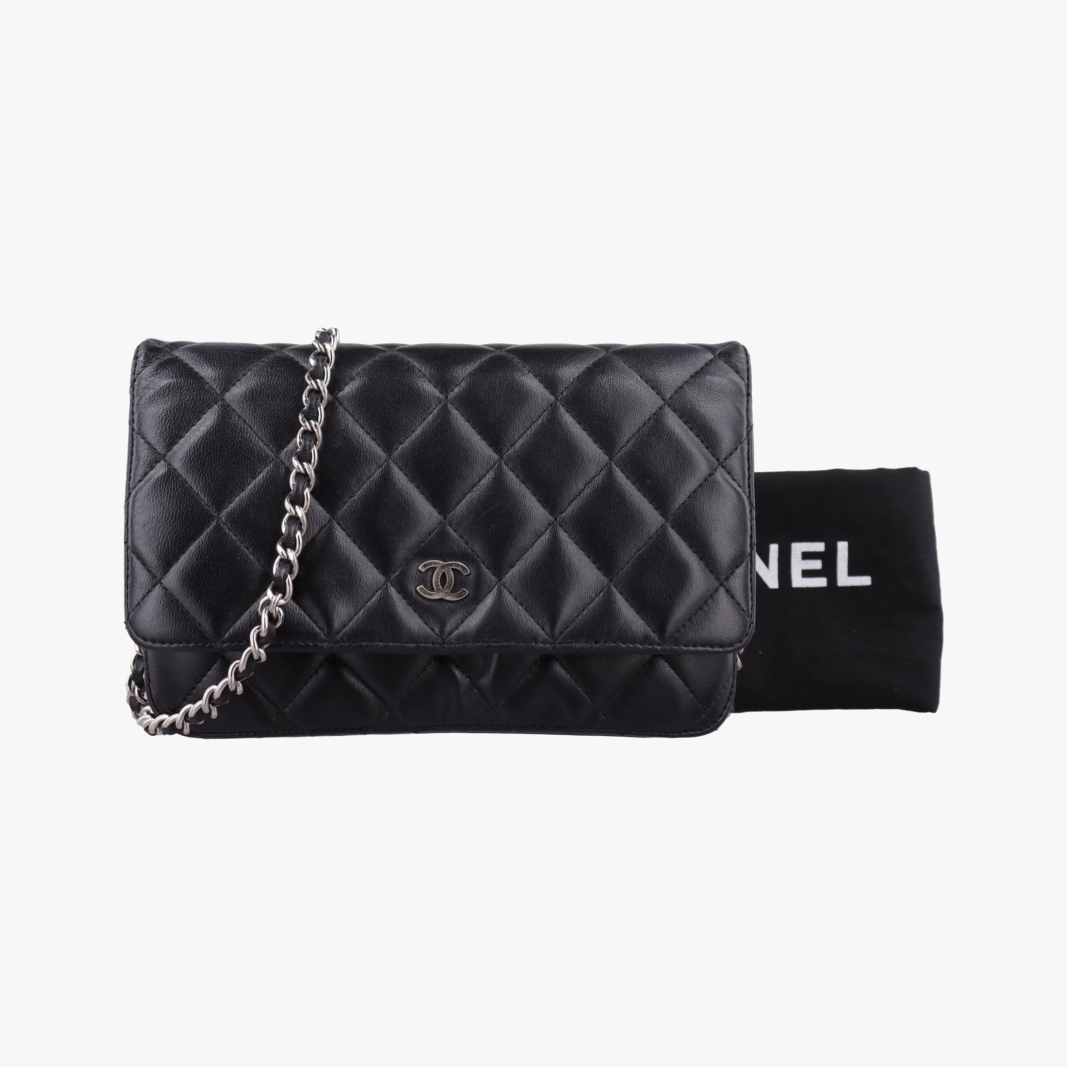 Secondhand Chanel Matelasse coco mark Black lambskin A33814 shoulderbag | stylenewstar