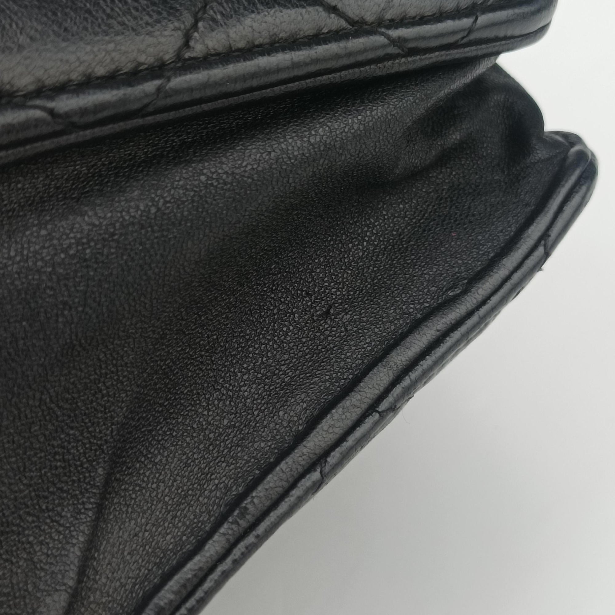 Secondhand Chanel Matelasse coco mark Black lambskin A33814 shoulderbag | stylenewstar