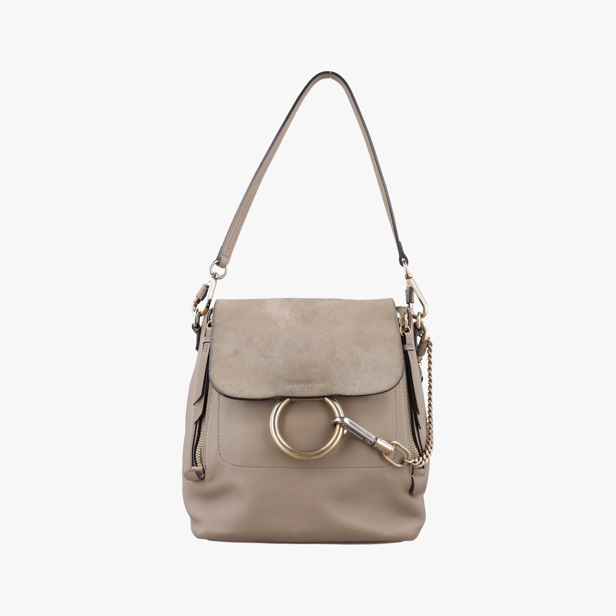 Vintage Chloe FAYE mini Grey Suede × leather  backpack/rucksack | stylenewstar