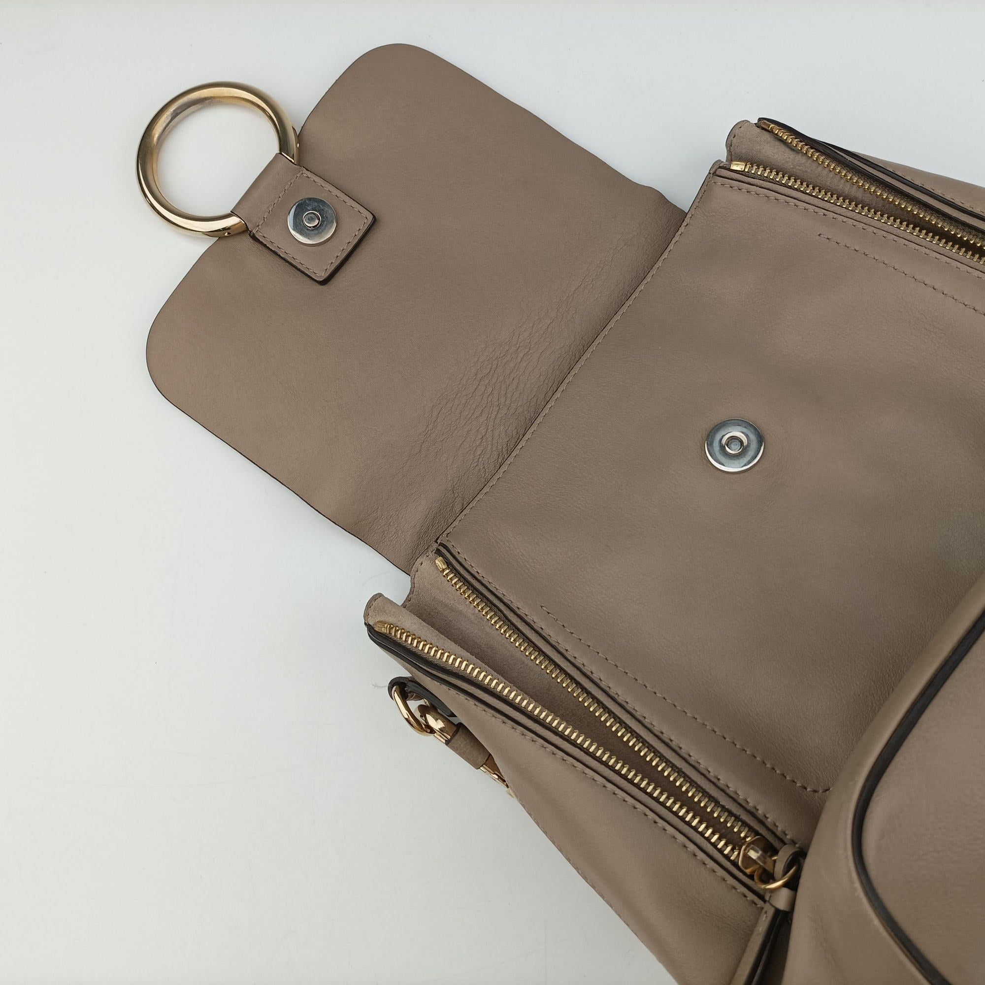 Vintage Chloe FAYE mini Grey Suede × leather  backpack/rucksack | stylenewstar