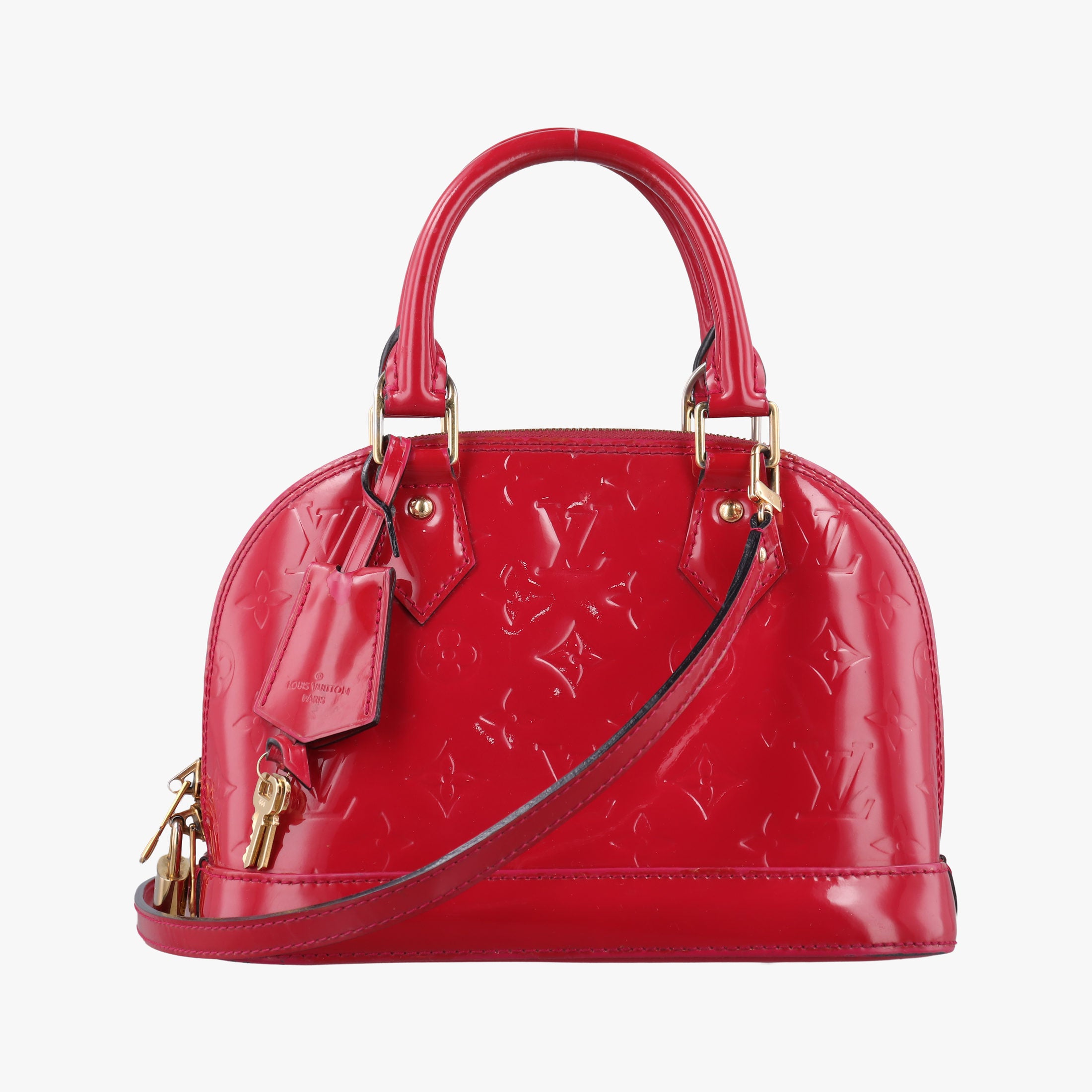 Pre-owned Louis Vuitton Alma BB pomme d'amour Vernis M91606 shoulderbag | stylenewstar
