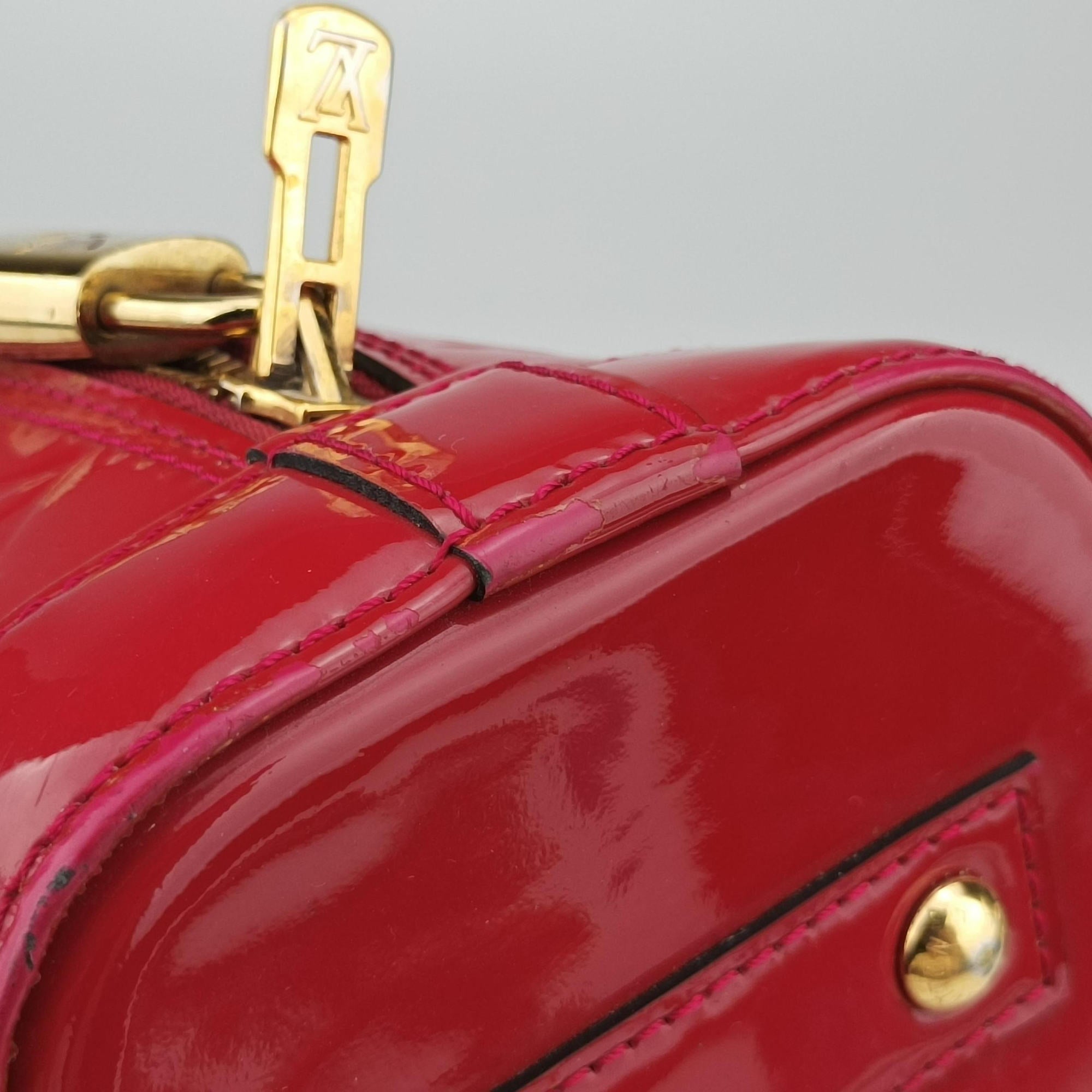 Pre-owned Louis Vuitton Alma BB pomme d'amour Vernis M91606 shoulderbag | stylenewstar