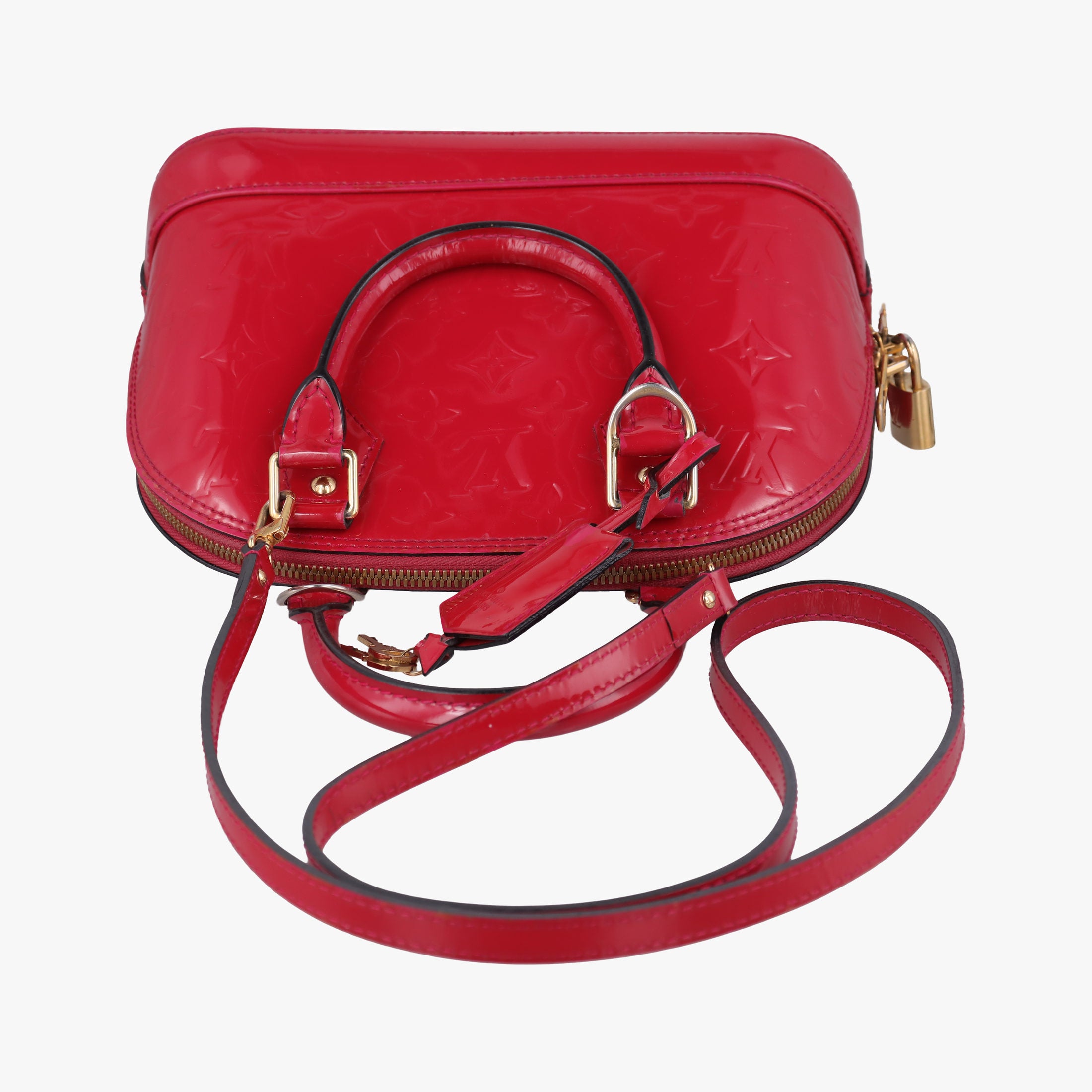Pre-owned Louis Vuitton Alma BB pomme d'amour Vernis M91606 shoulderbag | stylenewstar