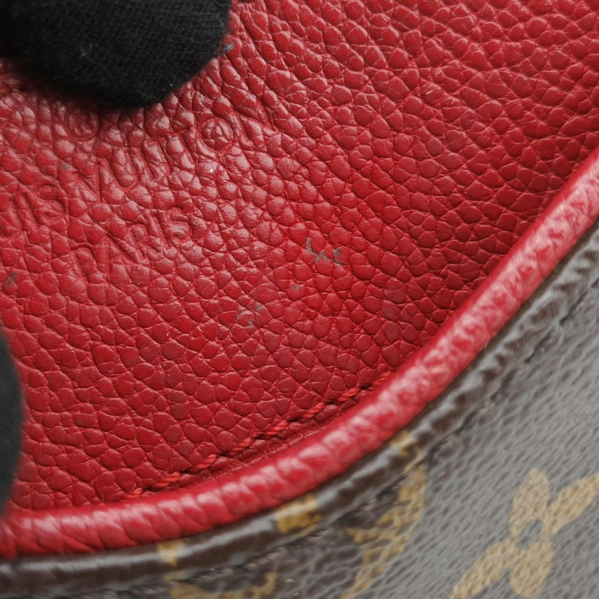 Pre-owned Louis Vuitton PALLAS Clutch brown×CERISE Monogram Canvas×calf leather M41638 shoulderbag | stylenewstar