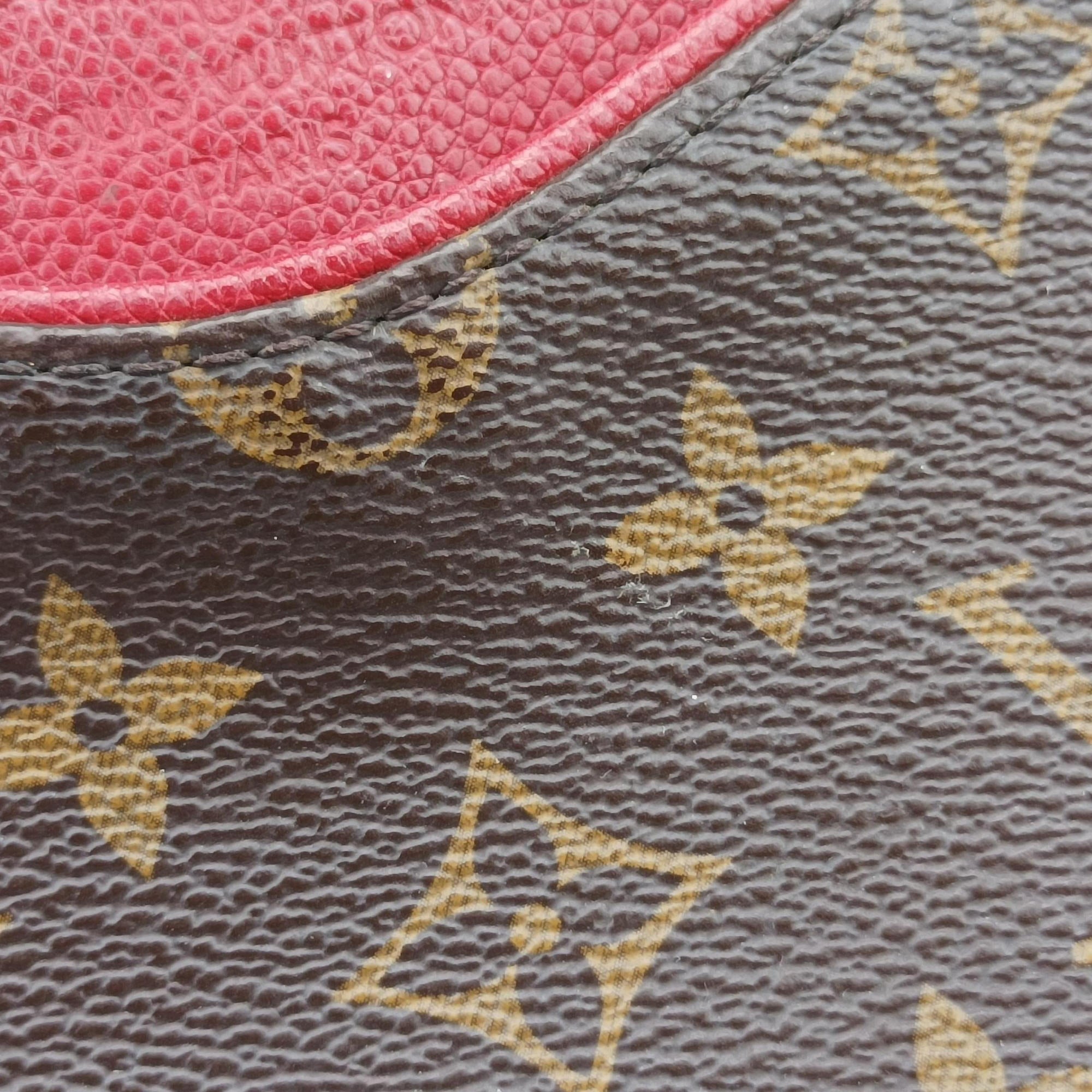 Pre-owned Louis Vuitton PALLAS Clutch brown×CERISE Monogram Canvas×calf leather M41638 shoulderbag | stylenewstar