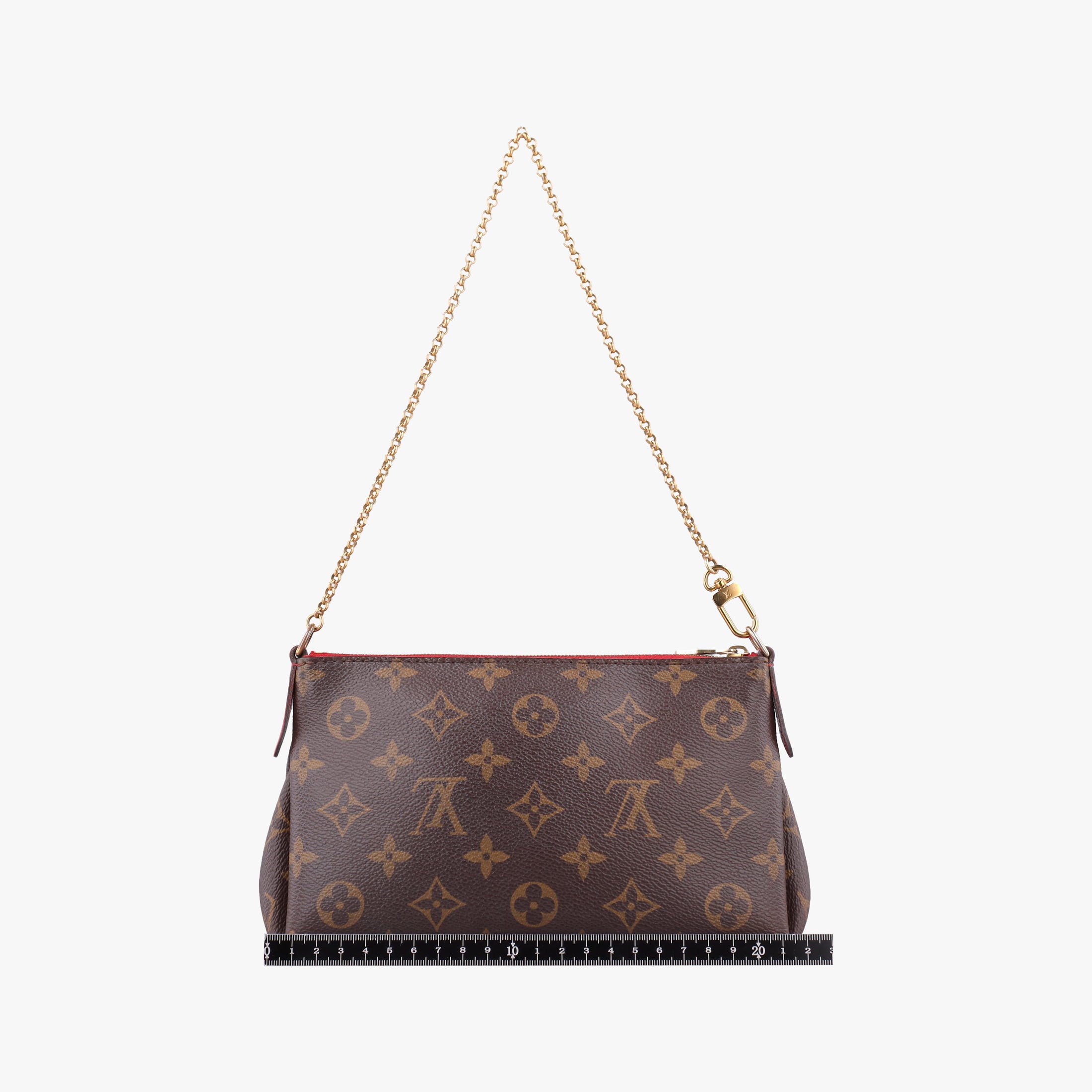 Pre-owned Louis Vuitton PALLAS Clutch brown×CERISE Monogram Canvas×calf leather M41638 shoulderbag | stylenewstar