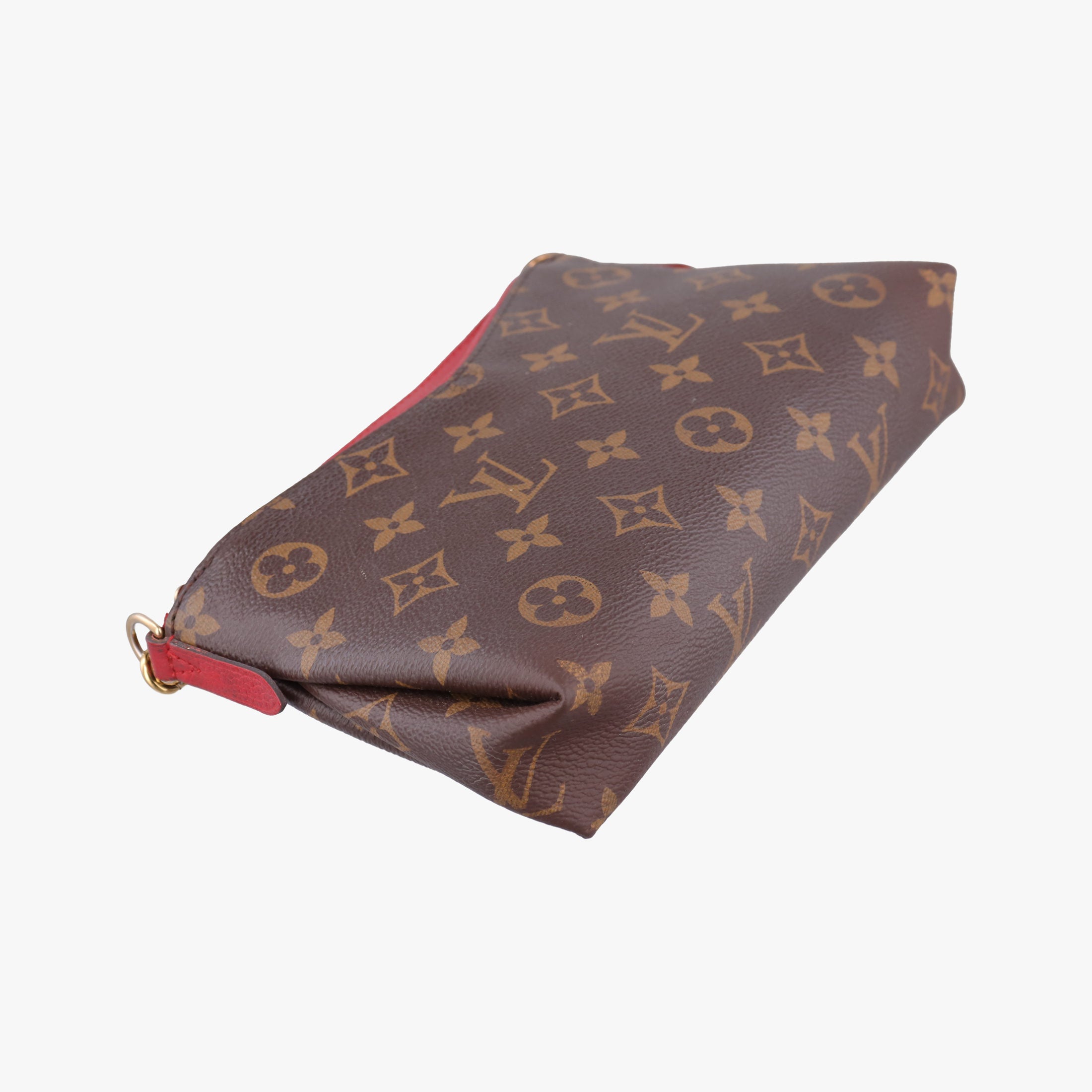 Pre-owned Louis Vuitton PALLAS Clutch brown×CERISE Monogram Canvas×calf leather M41638 shoulderbag | stylenewstar