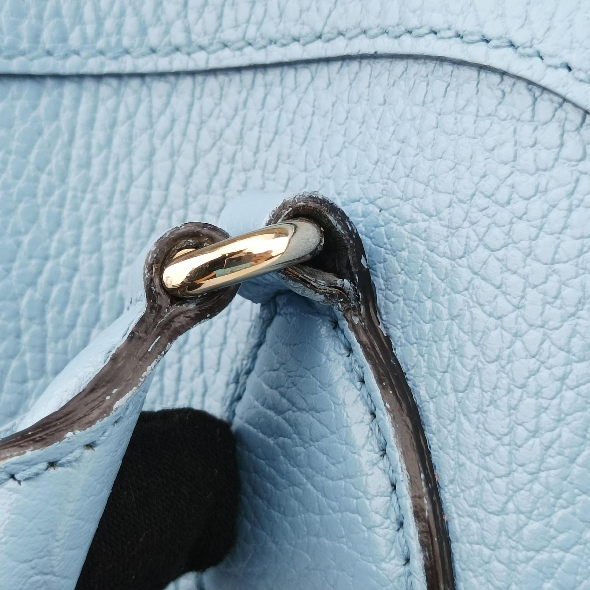 Pre-owned Gucci Interlocking G charm Dome Blue Leather 449661 shoulderbag | stylenewstar