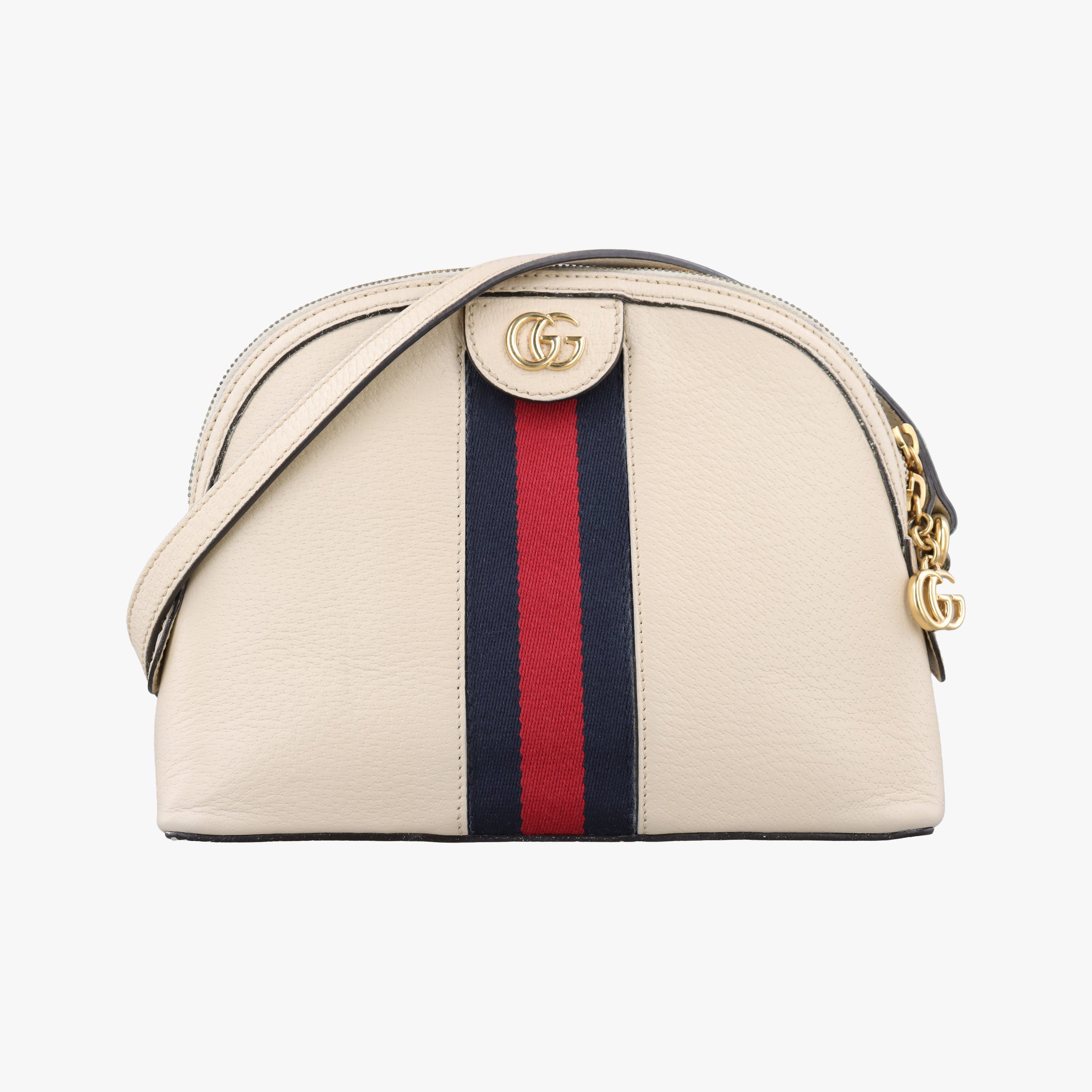 Pre-owned Gucci Ophidia White×Navy×Red Leather 499621 shoulderbag | stylenewstar