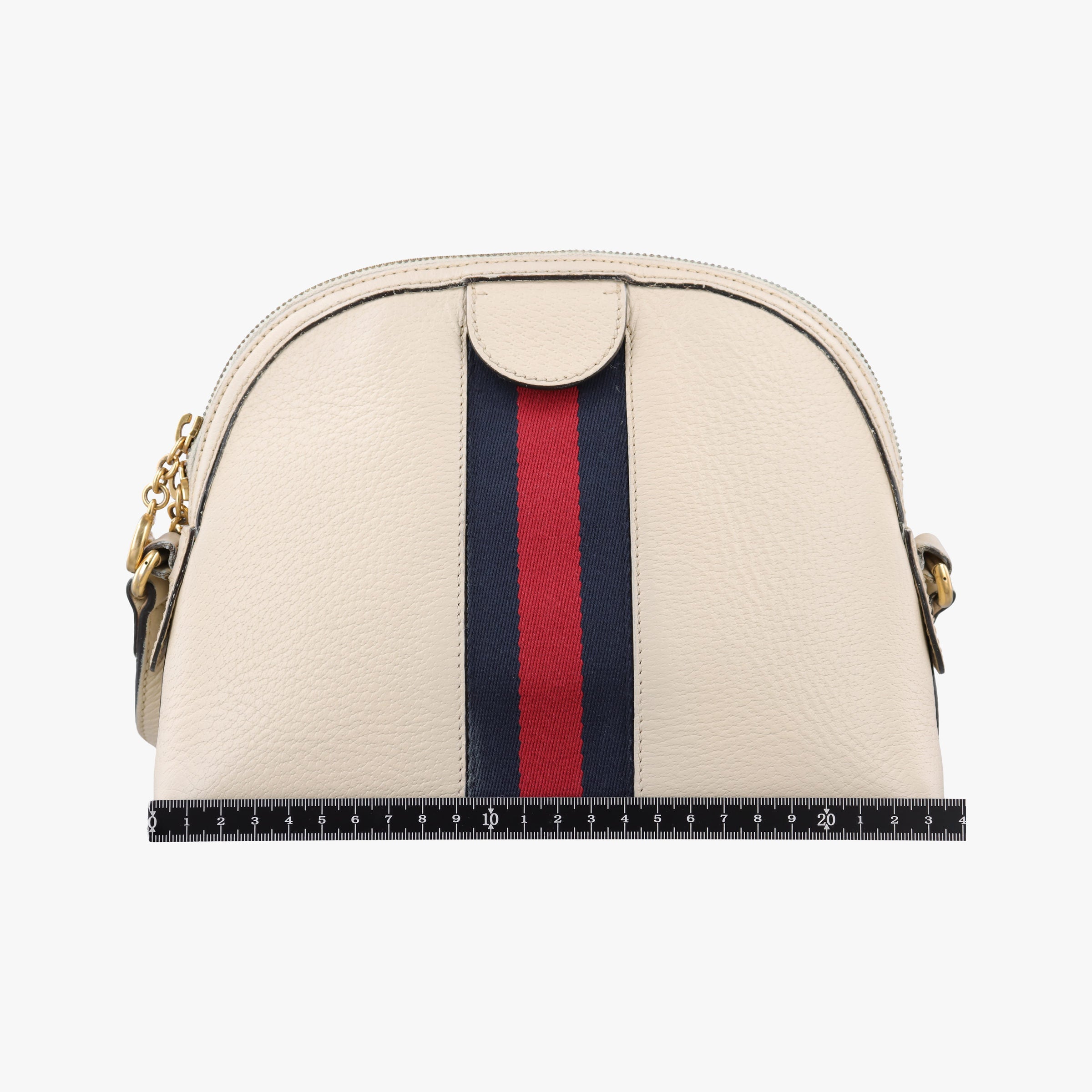 Pre-owned Gucci Ophidia White×Navy×Red Leather 499621 shoulderbag | stylenewstar