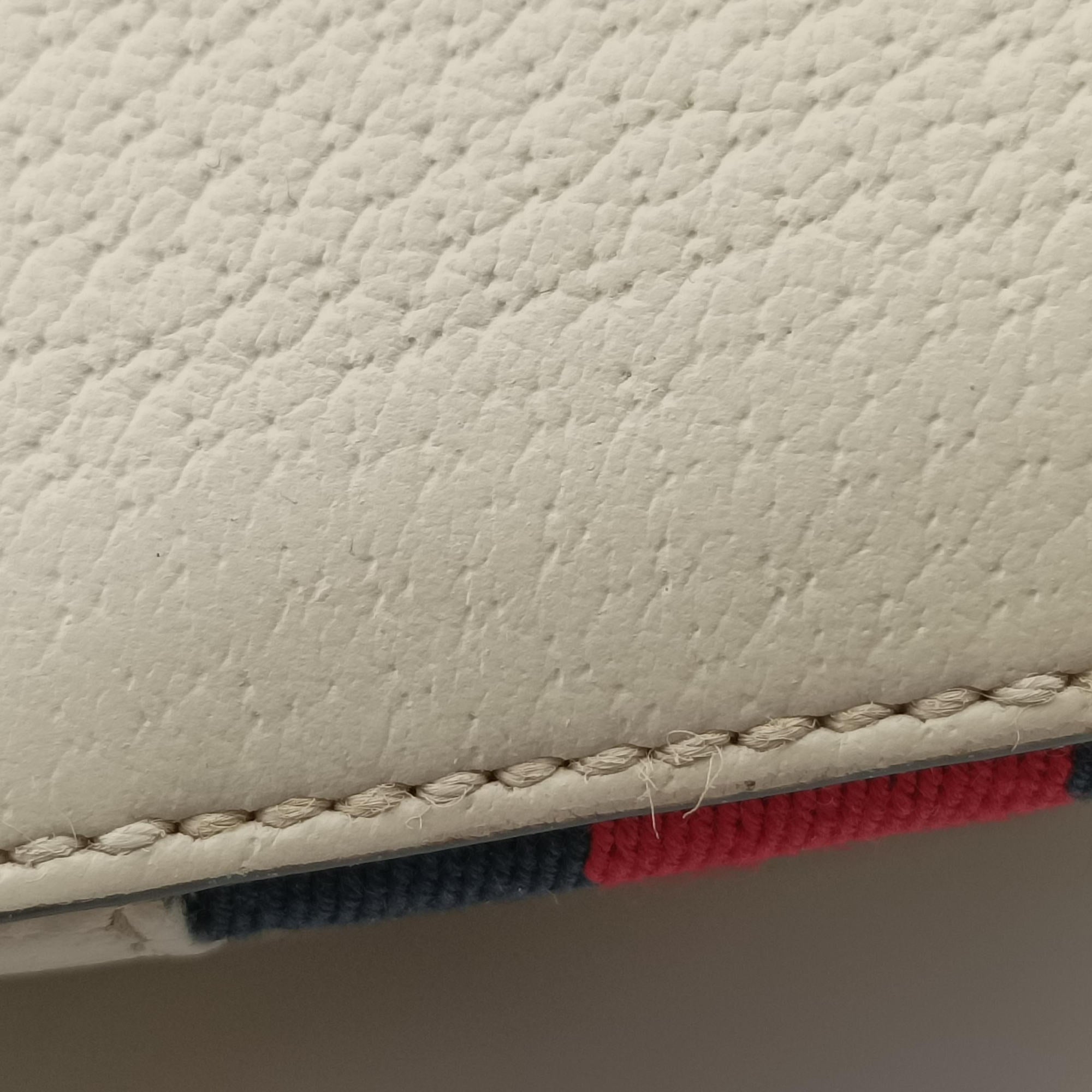 Pre-owned Gucci Ophidia White×Navy×Red Leather 499621 shoulderbag | stylenewstar