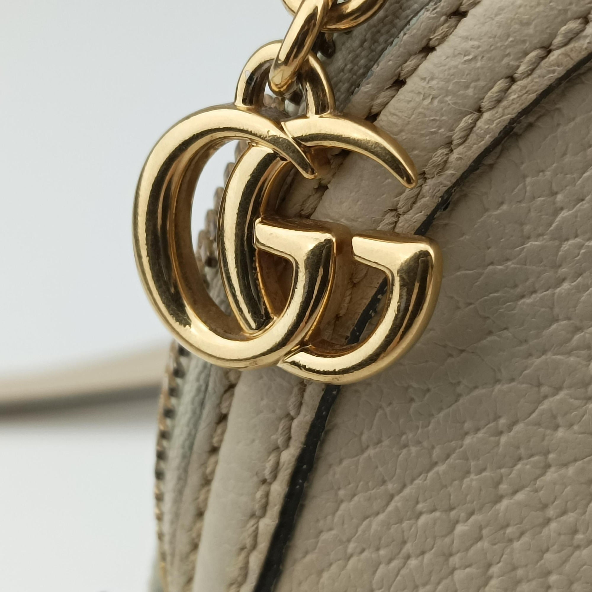 Pre-owned Gucci Ophidia White×Navy×Red Leather 499621 shoulderbag | stylenewstar