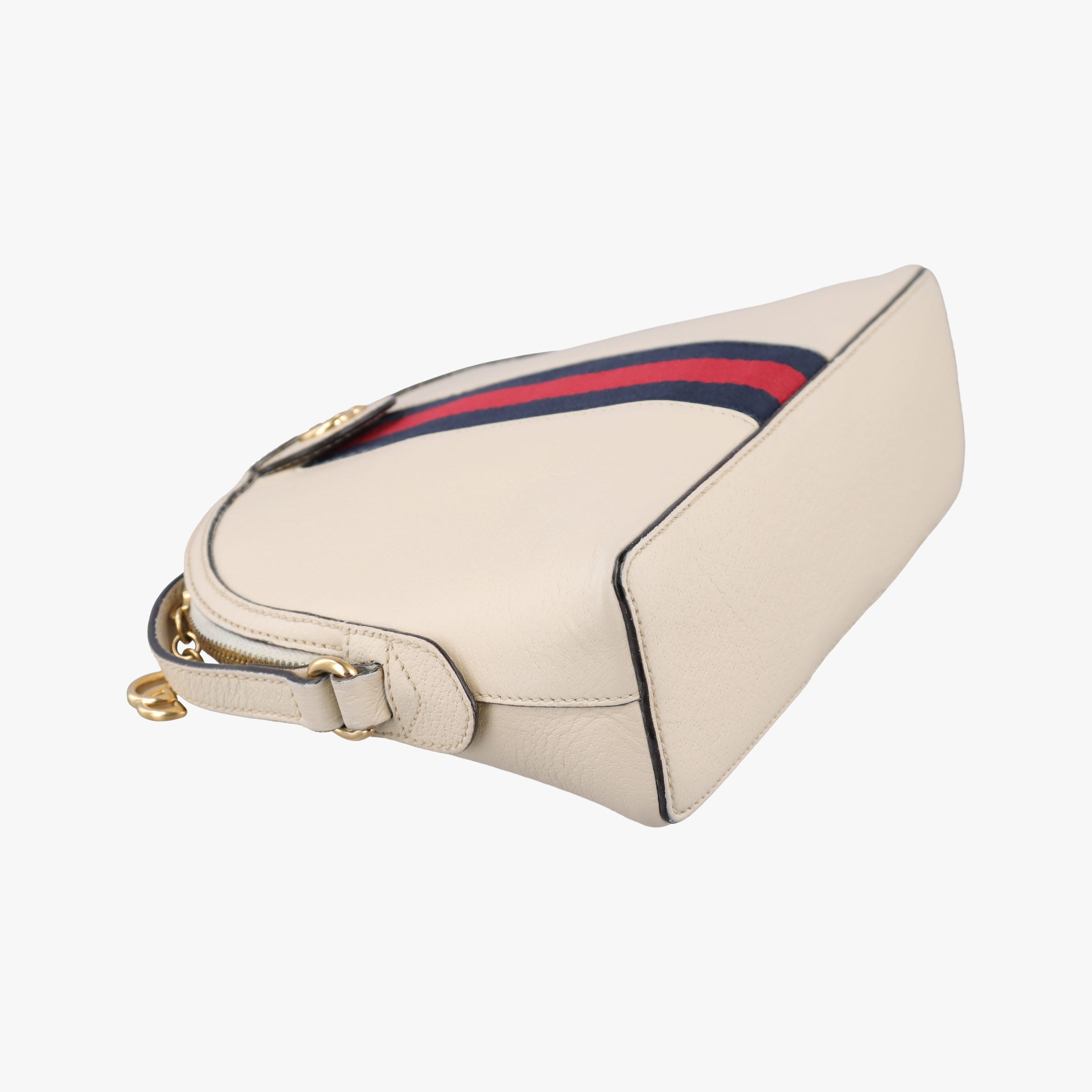 Pre-owned Gucci Ophidia White×Navy×Red Leather 499621 shoulderbag | stylenewstar