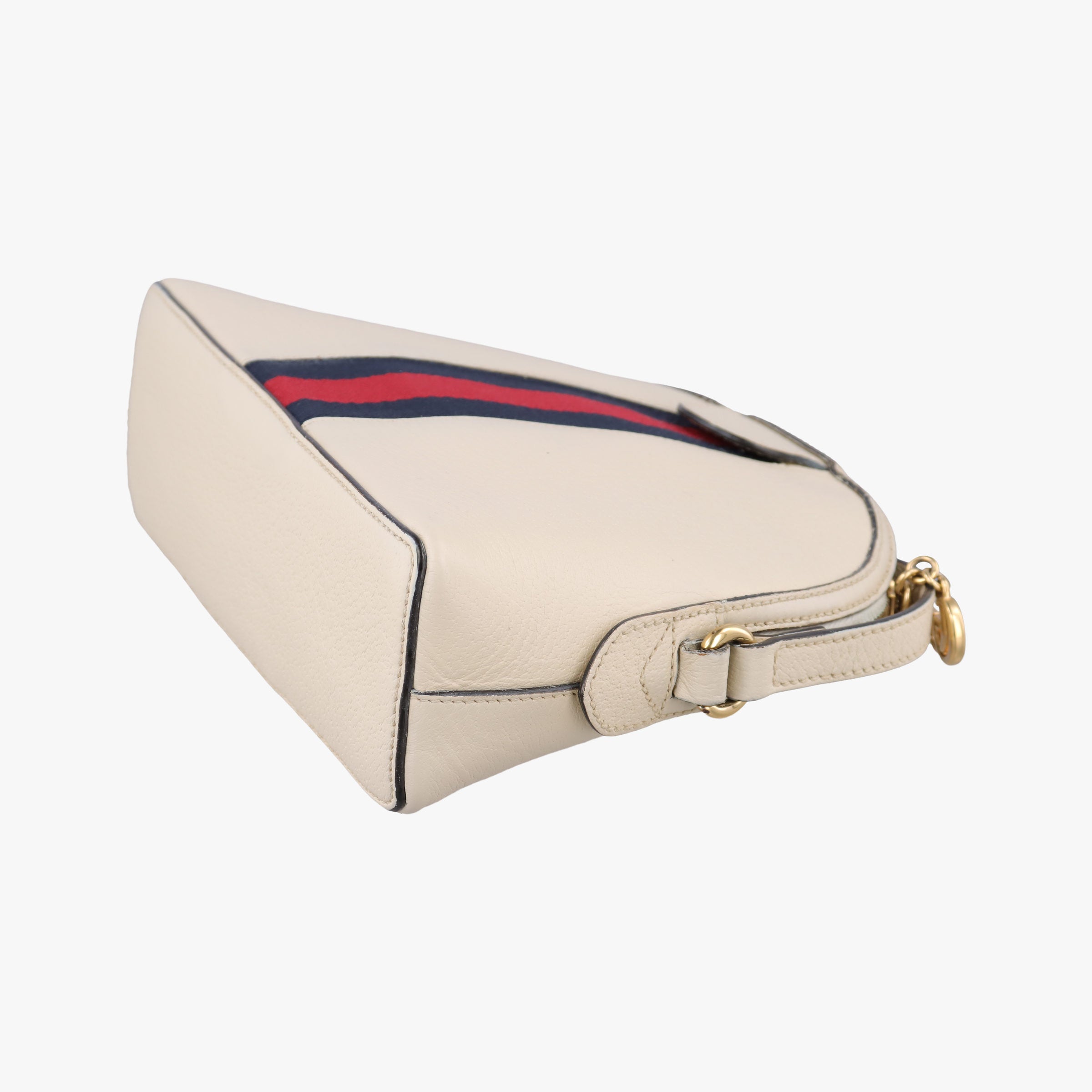 Pre-owned Gucci Ophidia White×Navy×Red Leather 499621 shoulderbag | stylenewstar