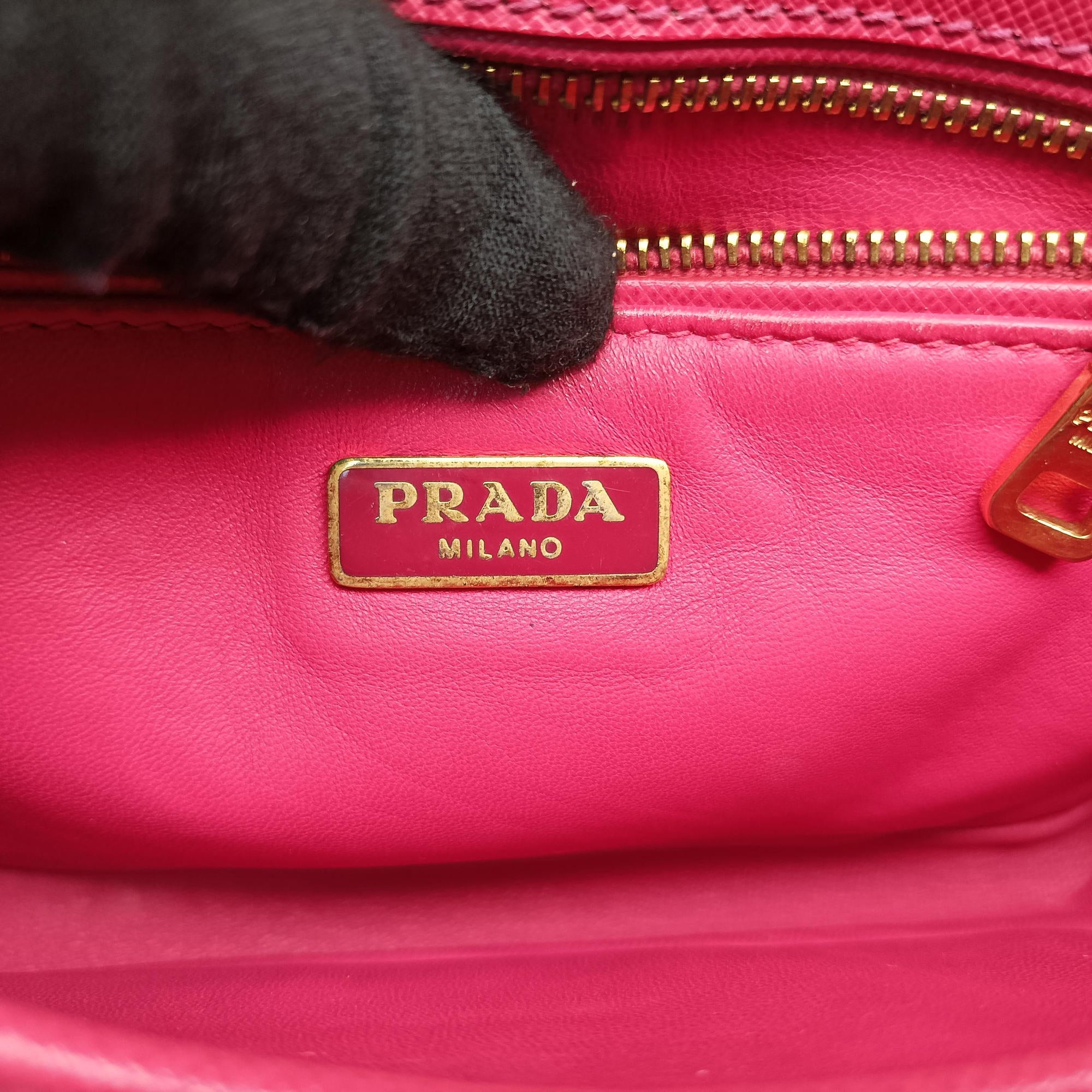 Pre-owned Prada Sound Satchel Pink SAFFIANO Leather BT0960 shoulderbag | stylenewstar