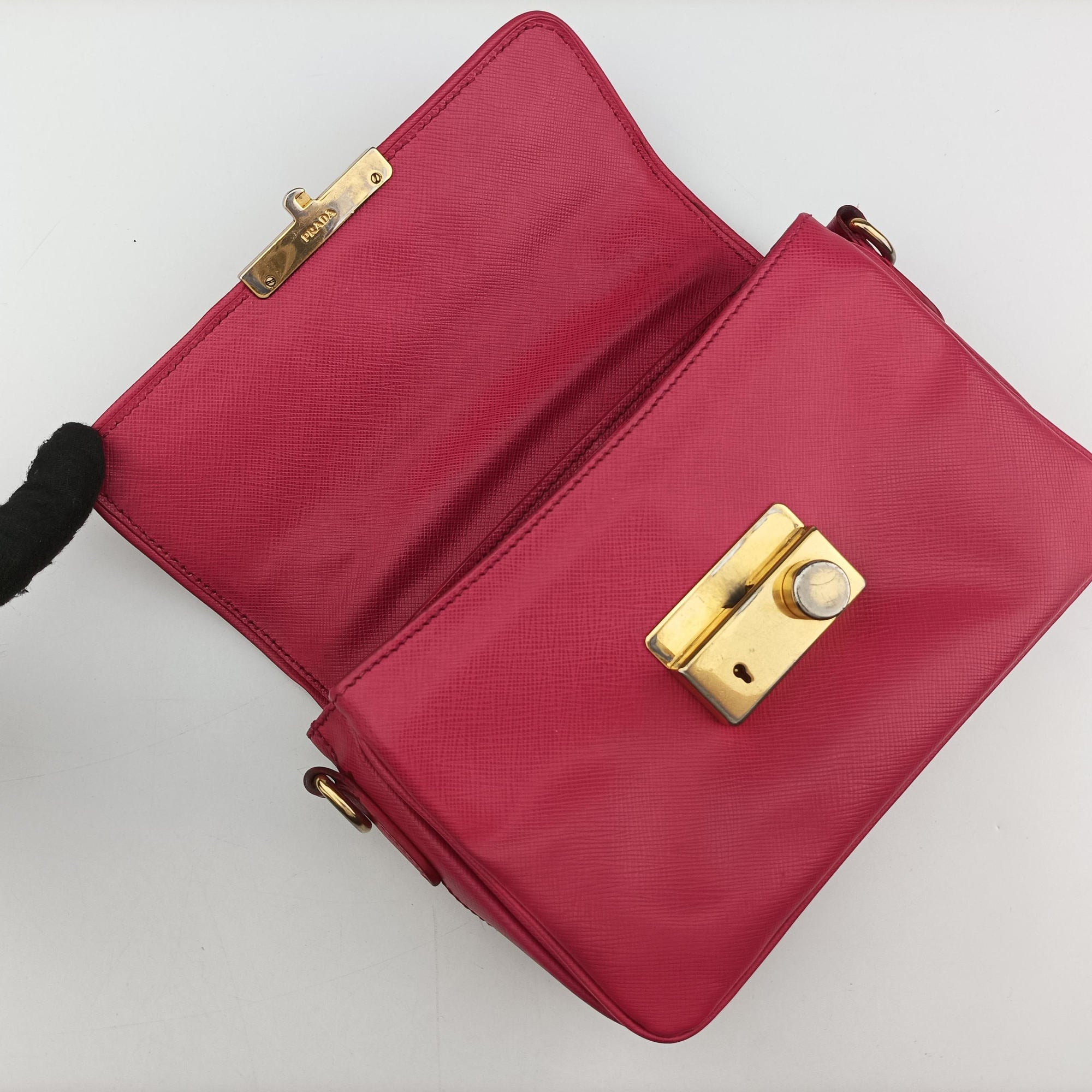 Pre-owned Prada Sound Satchel Pink SAFFIANO Leather BT0960 shoulderbag | stylenewstar