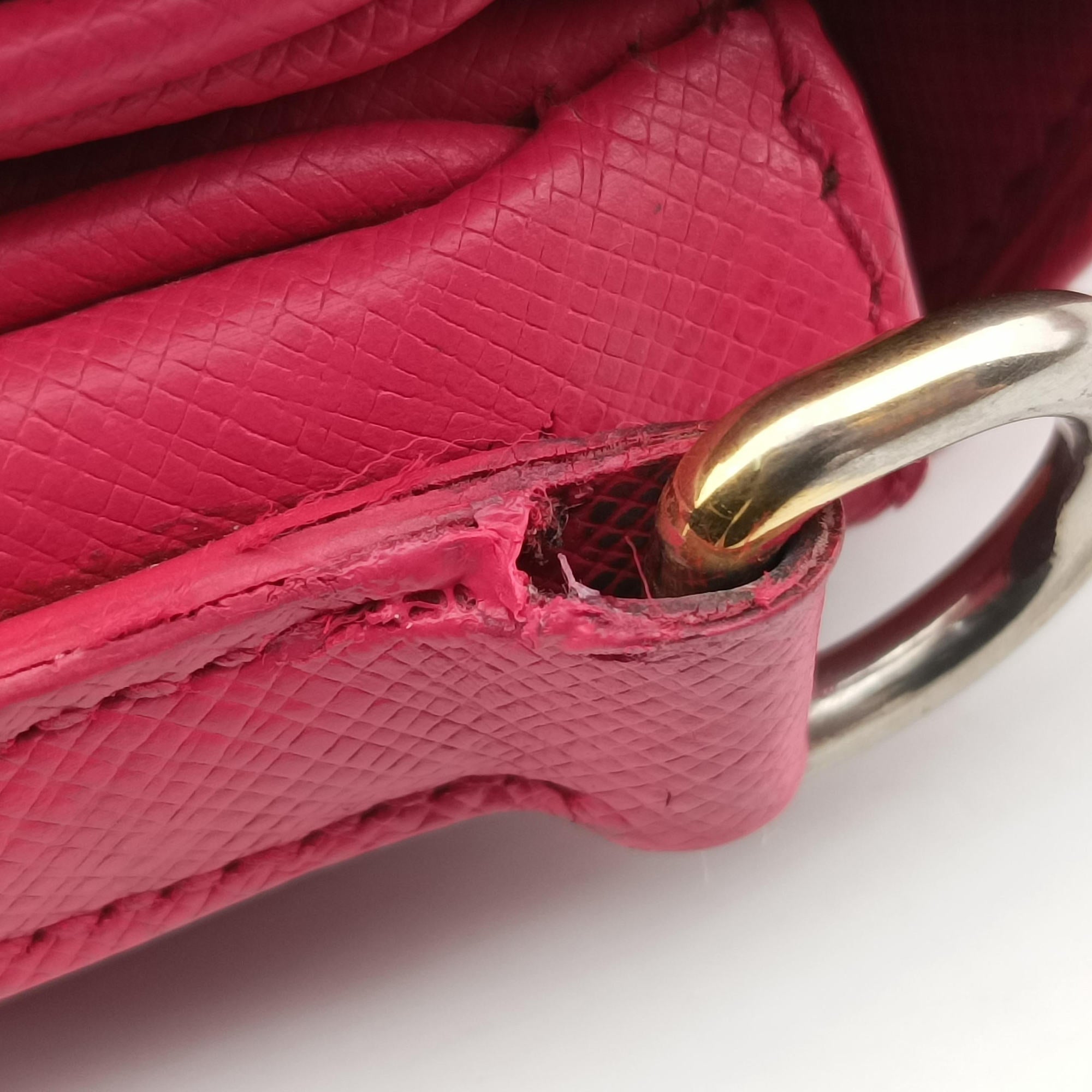 Pre-owned Prada Sound Satchel Pink SAFFIANO Leather BT0960 shoulderbag | stylenewstar