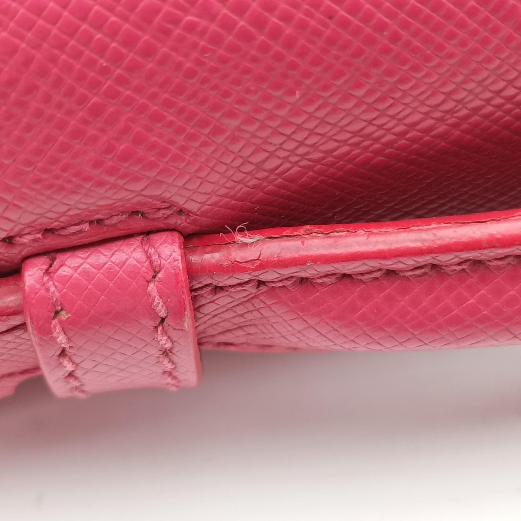 Pre-owned Prada Sound Satchel Pink SAFFIANO Leather BT0960 shoulderbag | stylenewstar