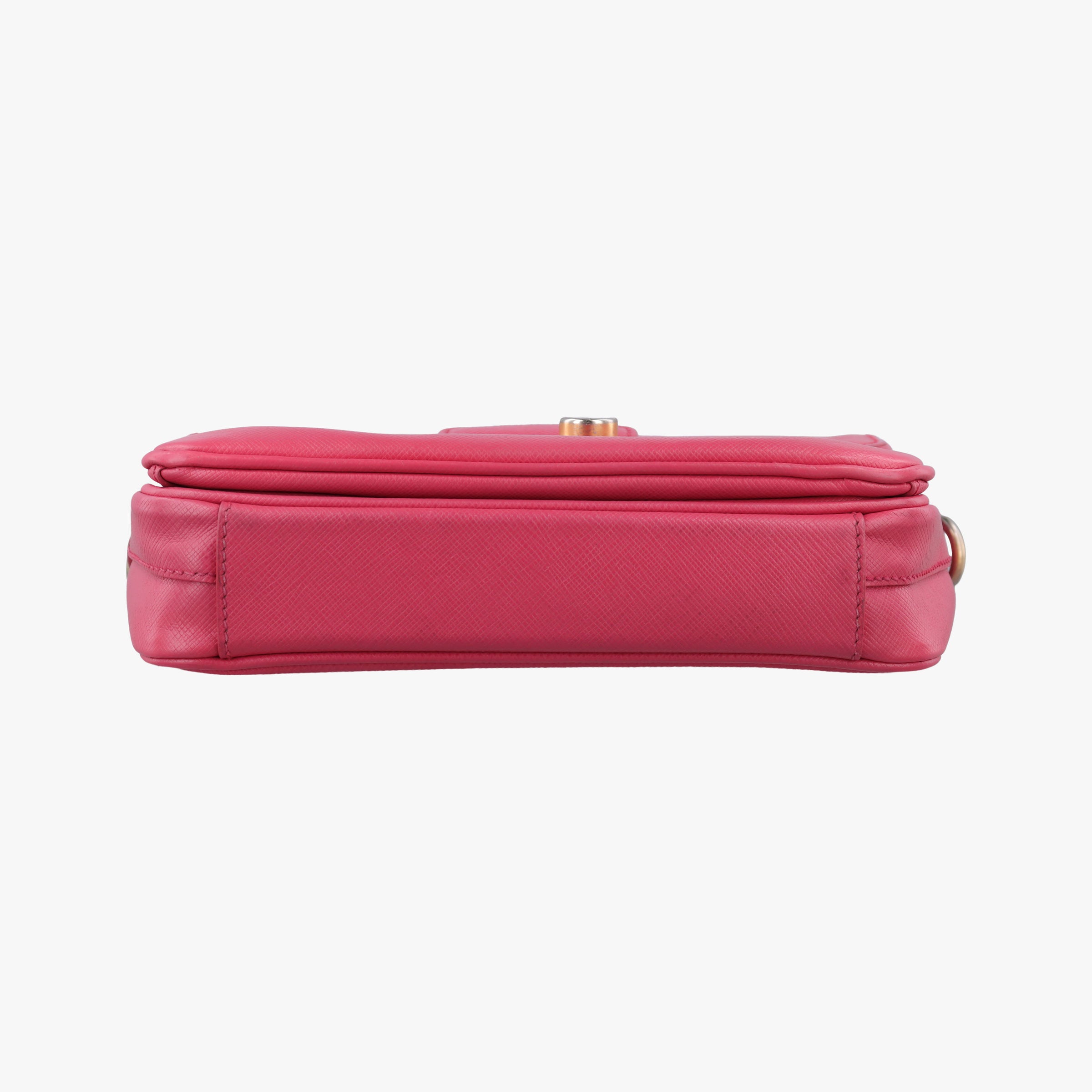 Pre-owned Prada Sound Satchel Pink SAFFIANO Leather BT0960 shoulderbag | stylenewstar