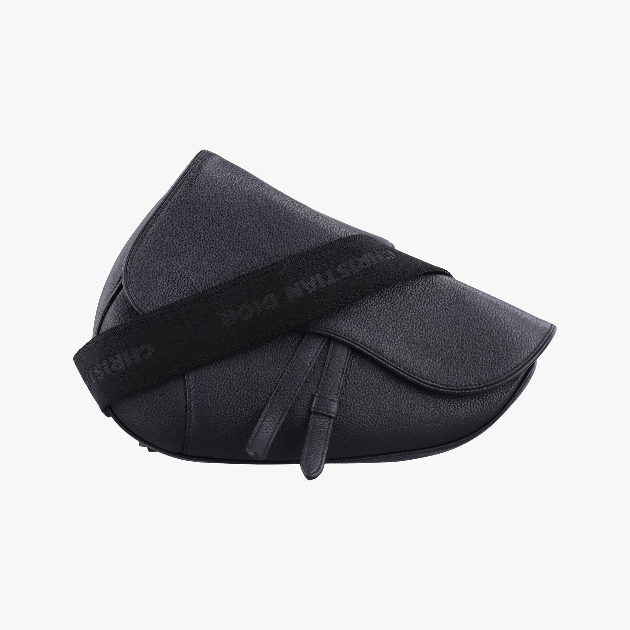 Pre-owned Christian Dior Saddle Black Leather  bum bag/waist bag | stylenewstar