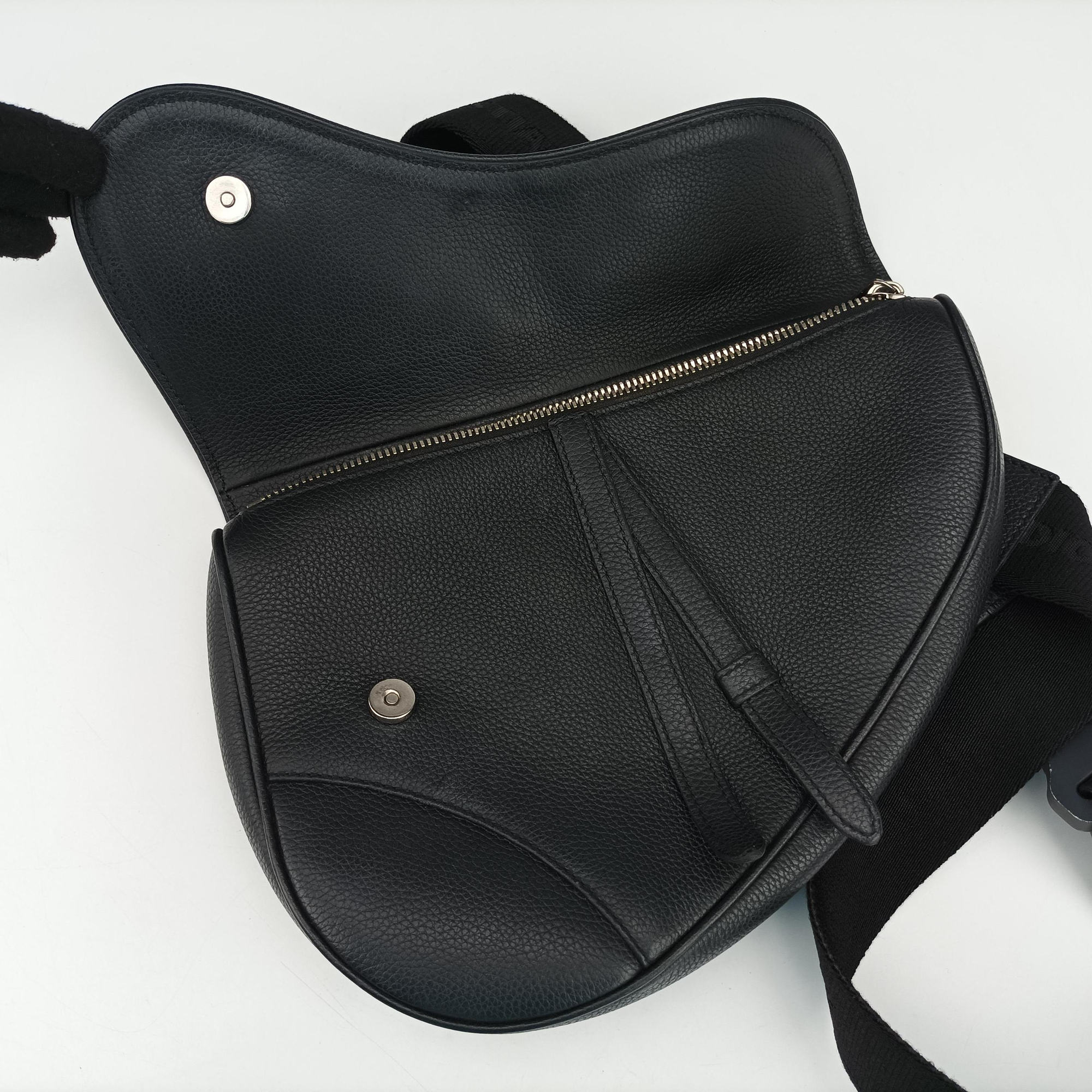 Pre-owned Christian Dior Saddle Black Leather  bum bag/waist bag | stylenewstar