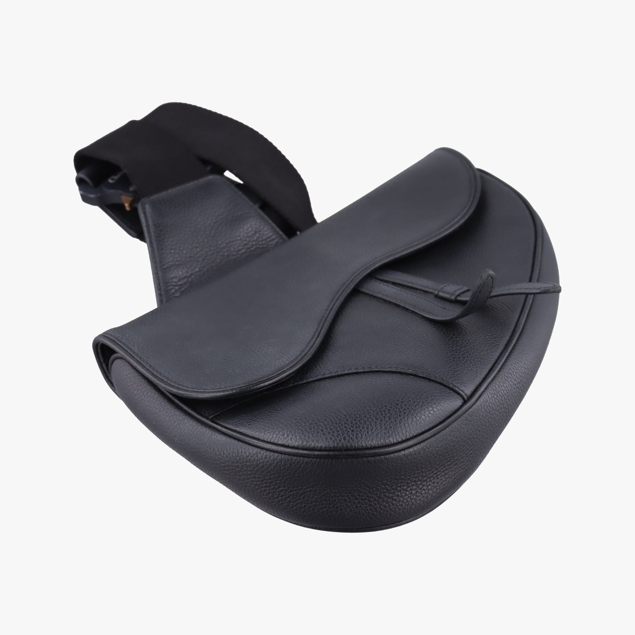 Pre-owned Christian Dior Saddle Black Leather  bum bag/waist bag | stylenewstar