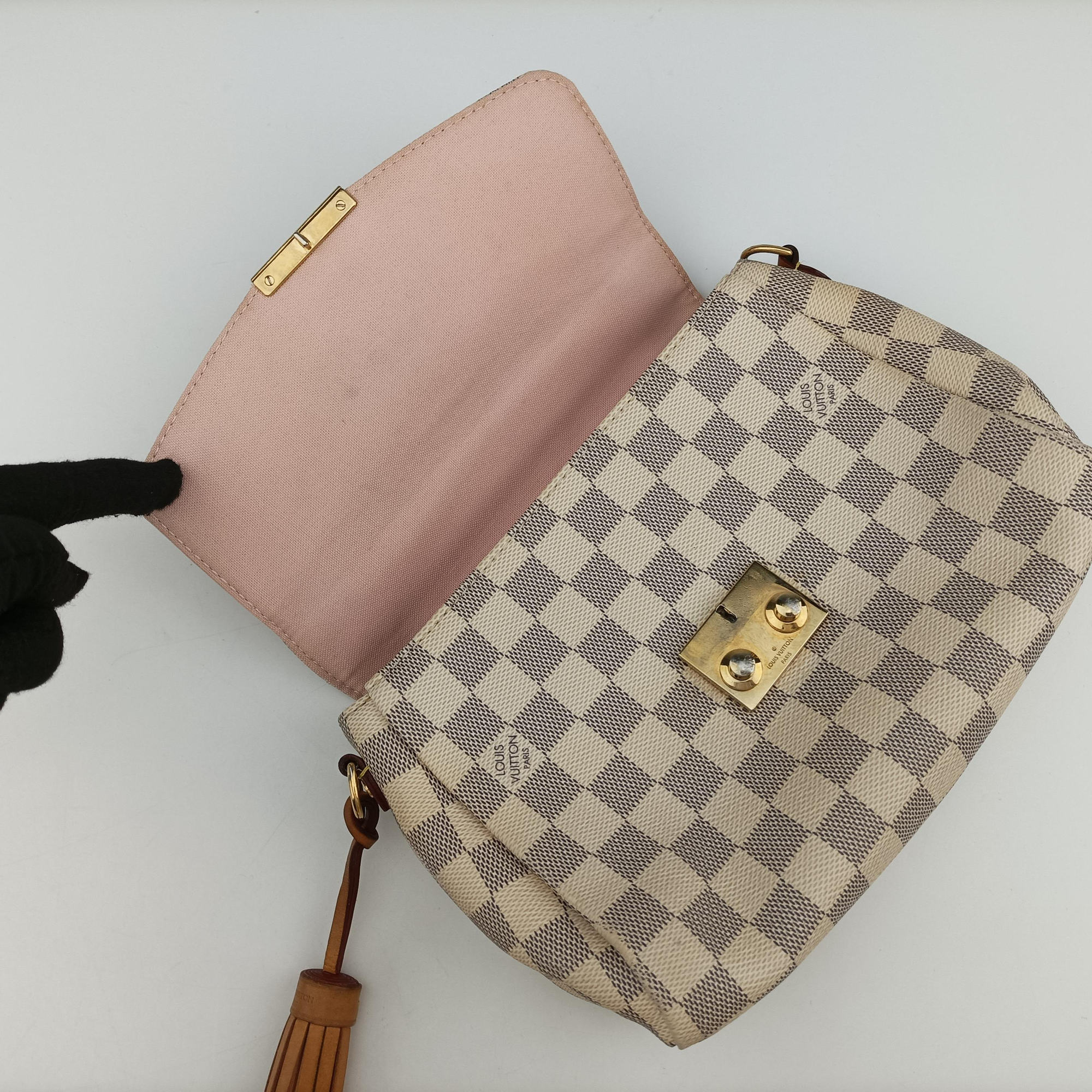 Vintage Louis Vuitton CROISETTE Azur Damier Canvas N41581 shoulderbag | stylenewstar