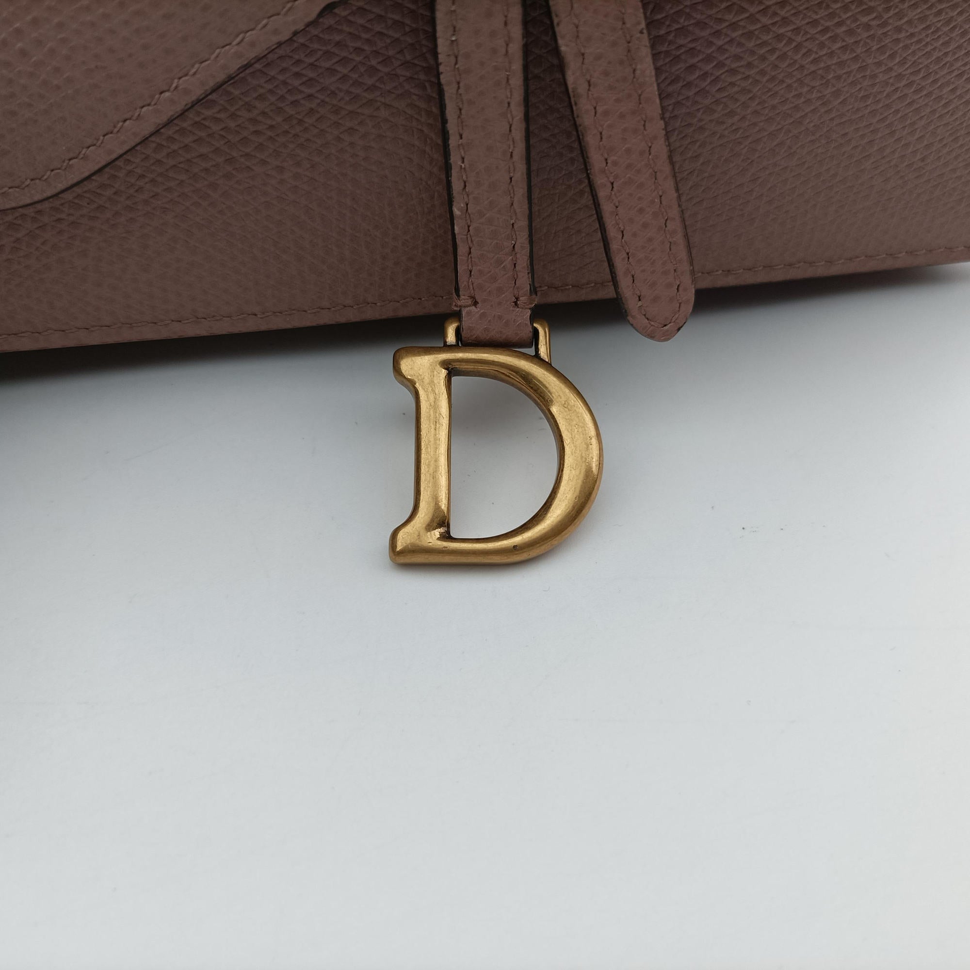 Pre-owned Christian Dior Saddle Pink Leather  shoulderbag | stylenewstar