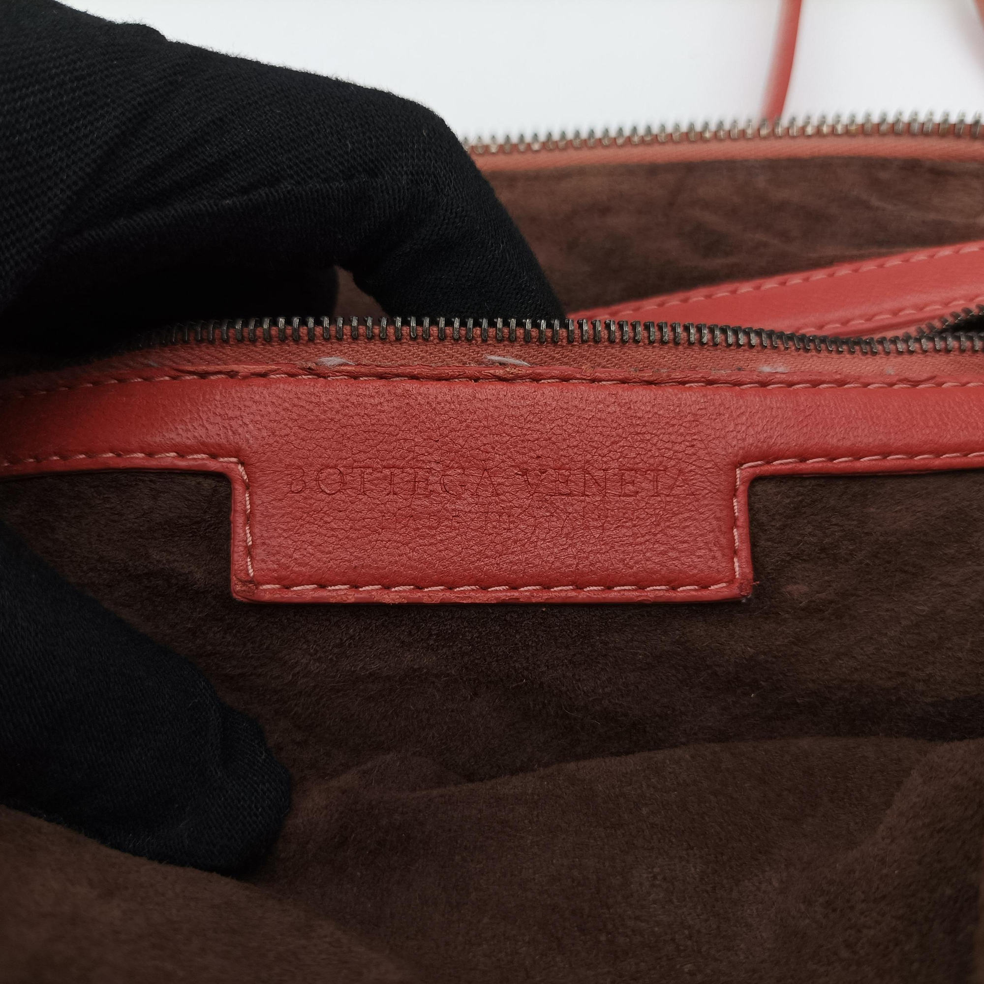 Pre-owned Bottega Veneta NODINI Intrecciato Red lambskin  shoulderbag | stylenewstar