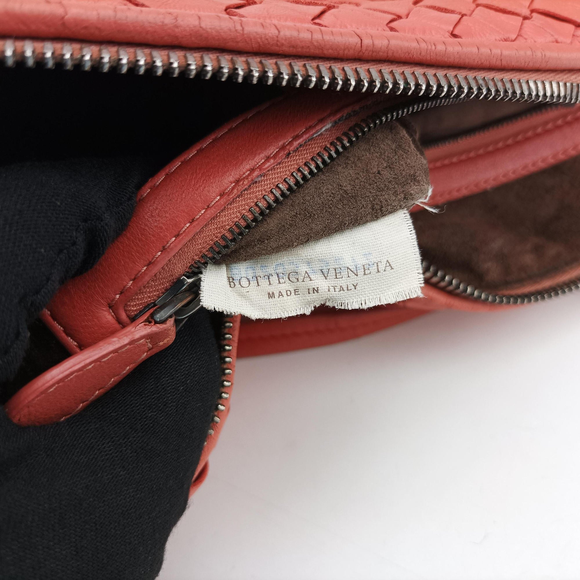 Pre-owned Bottega Veneta NODINI Intrecciato Red lambskin  shoulderbag | stylenewstar