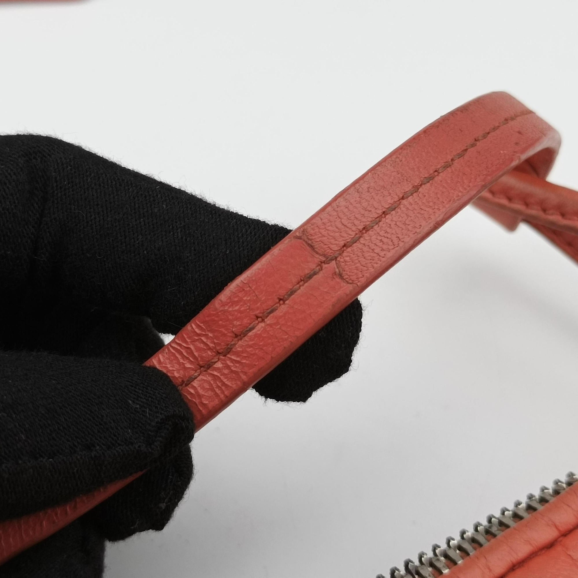 Pre-owned Bottega Veneta NODINI Intrecciato Red lambskin  shoulderbag | stylenewstar