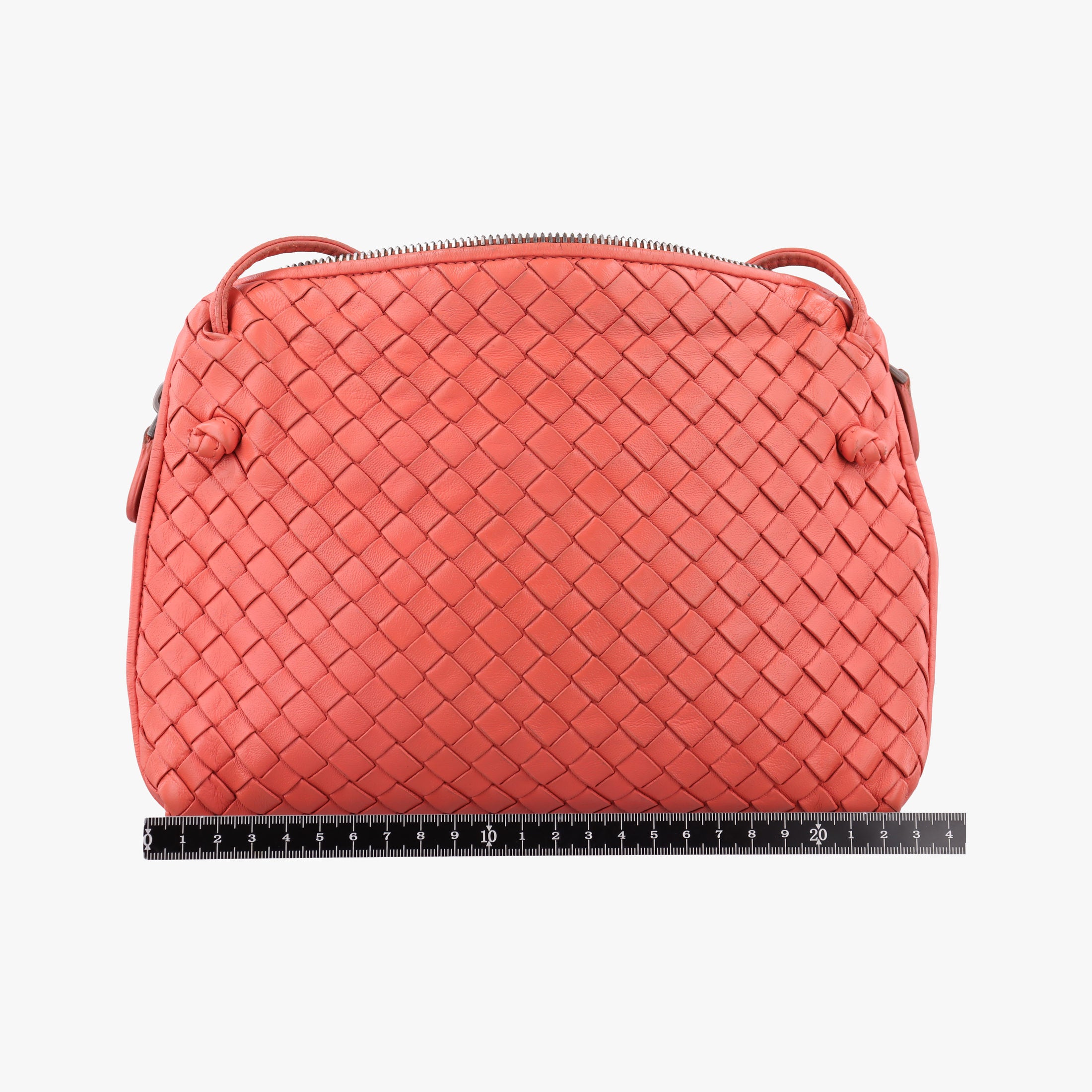 Pre-owned Bottega Veneta NODINI Intrecciato Red lambskin  shoulderbag | stylenewstar