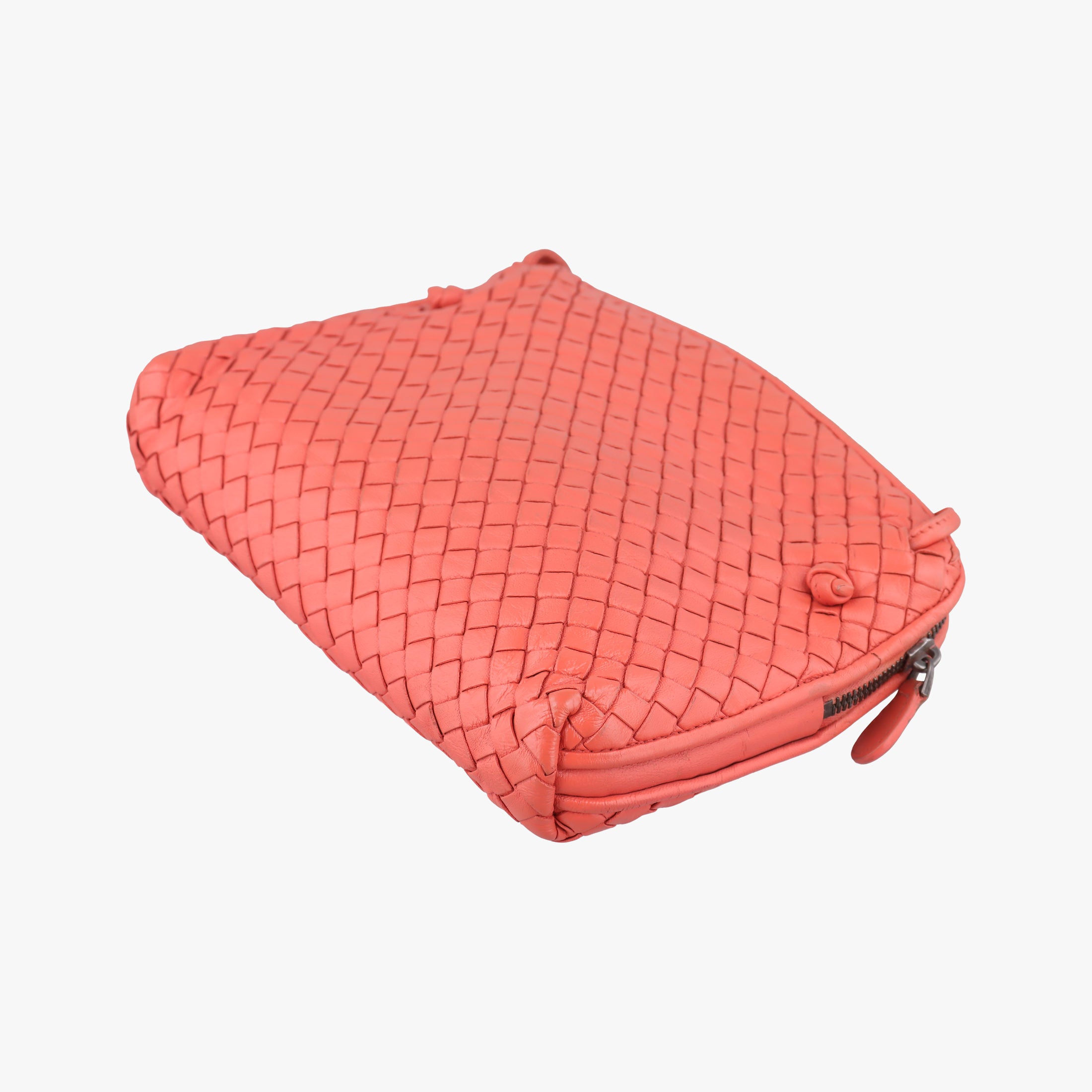 Pre-owned Bottega Veneta NODINI Intrecciato Red lambskin  shoulderbag | stylenewstar