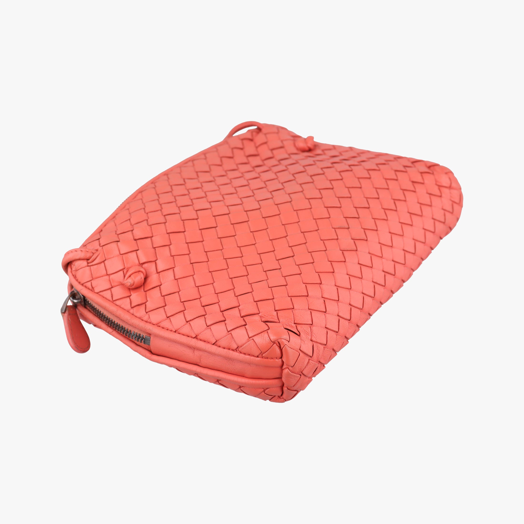 Pre-owned Bottega Veneta NODINI Intrecciato Red lambskin  shoulderbag | stylenewstar