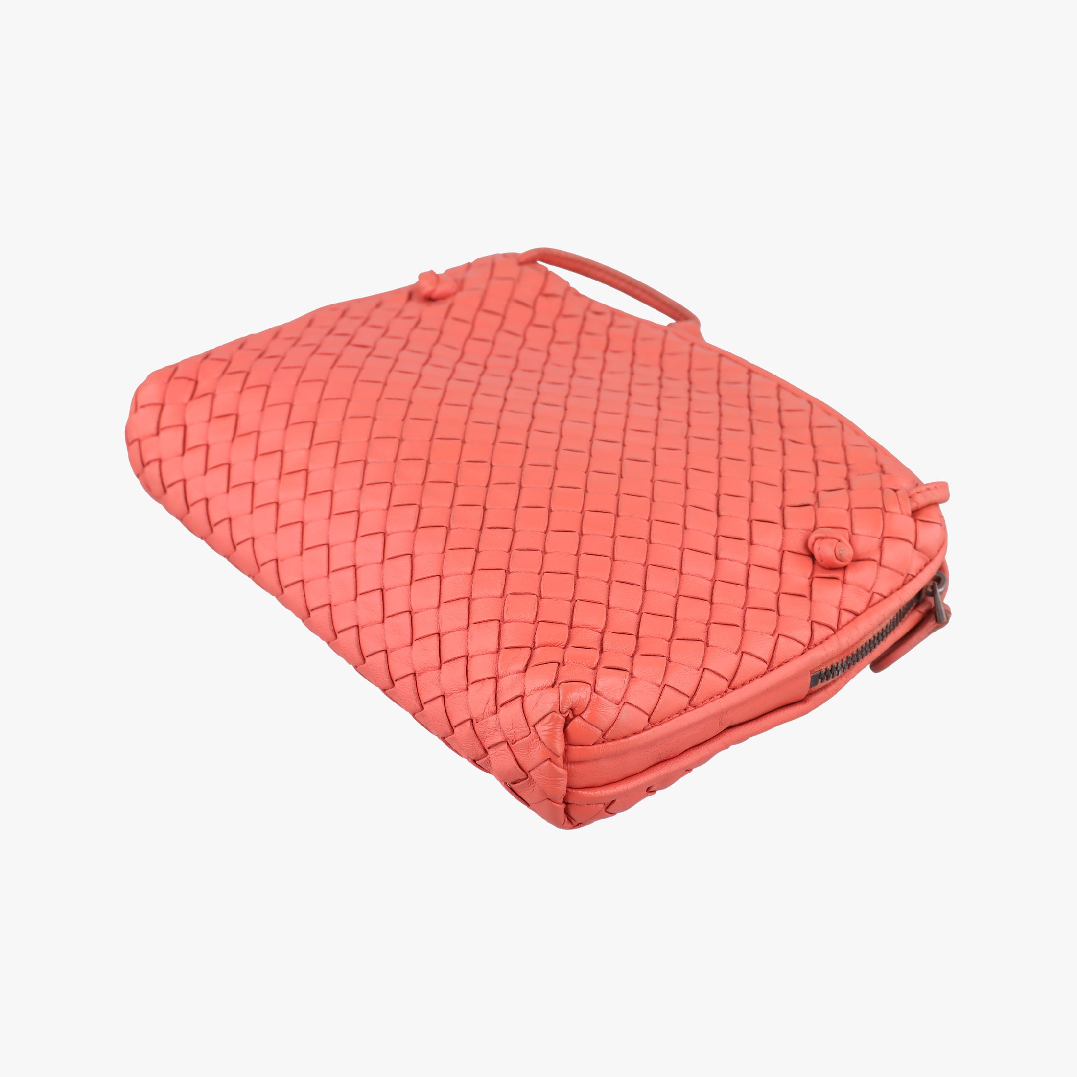 Pre-owned Bottega Veneta NODINI Intrecciato Red lambskin  shoulderbag | stylenewstar