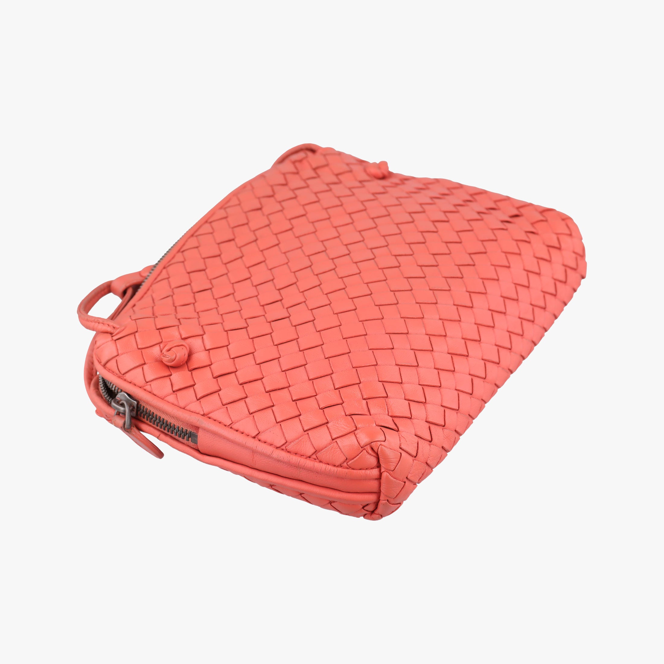 Pre-owned Bottega Veneta NODINI Intrecciato Red lambskin  shoulderbag | stylenewstar