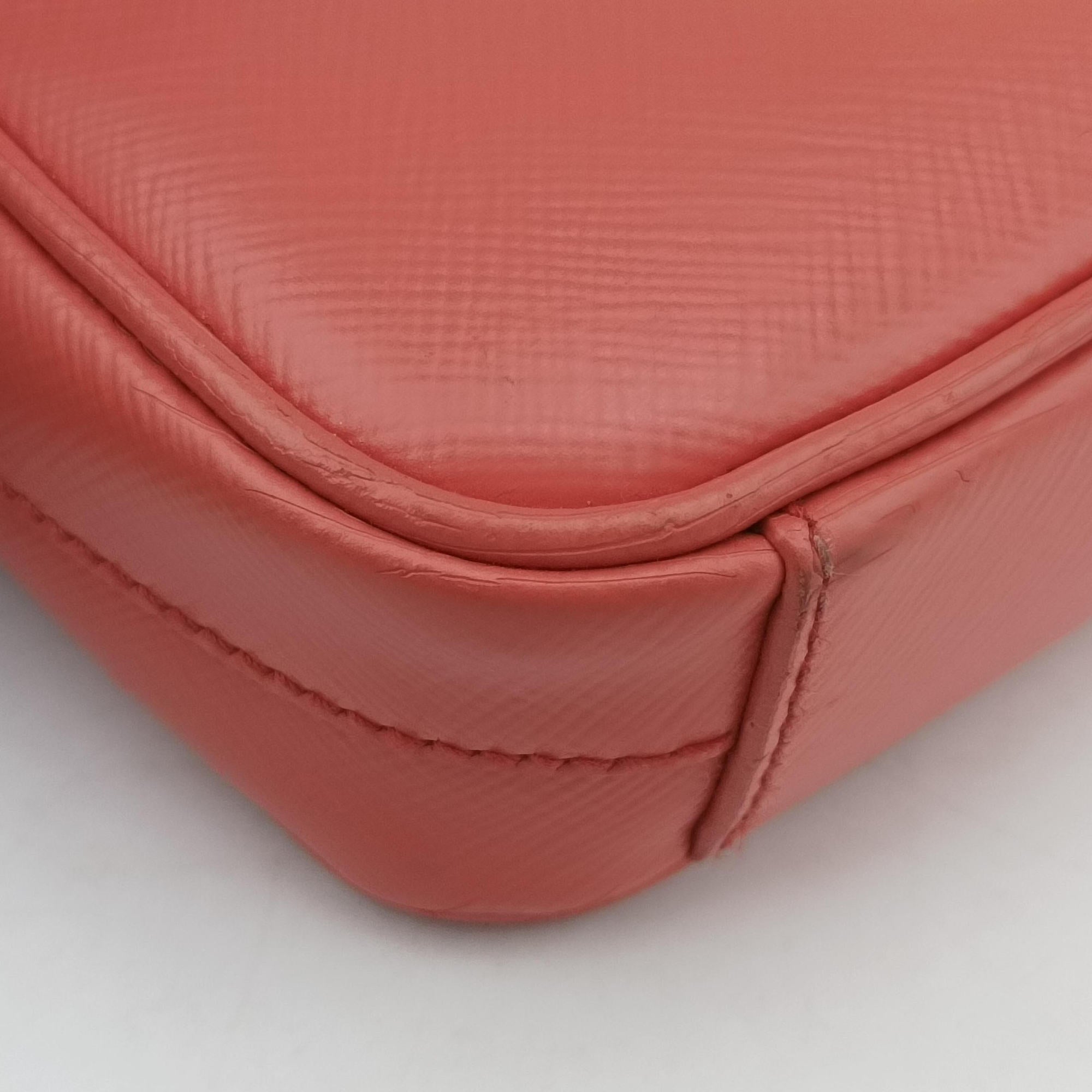 Vintage Prada lock Fuoco Sound Top Handle Pink orange SAFFIANO Leather BT0963 shoulderbag | stylenewstar